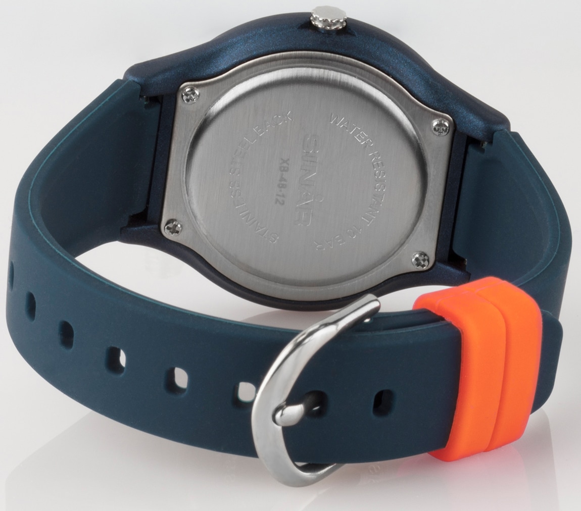 SINAR Quarzuhr, Armbanduhr, Damenuhr,Jugendliche, Silikonarmband, bis 10 bar wasserd.