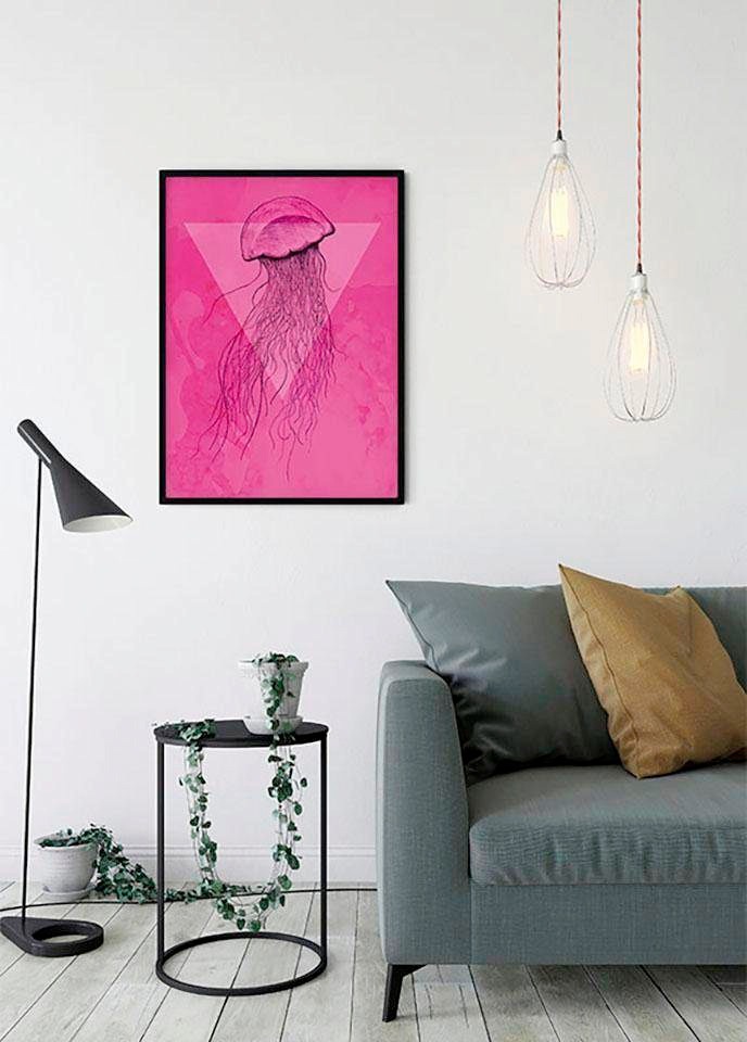 Komar Bild »Jellyfish Pink«, Tiere, (1 St.), Wandbild zur Dekoration - ohne Rahmen