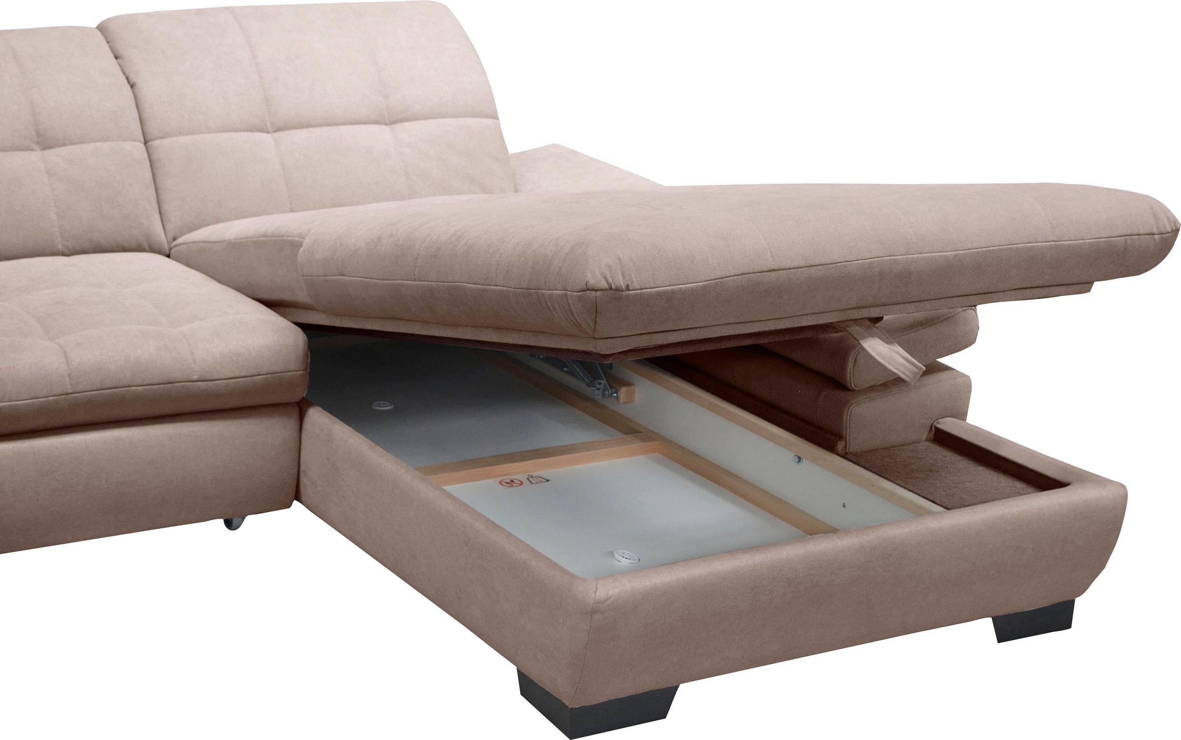 Ecksofa ALINA "Salima", grau (seidengrau tbs 2), B:297cm H:90cm T:204cm, Sofas, Ecksofa, Inklusive Rückenlehnenverstellung 3
