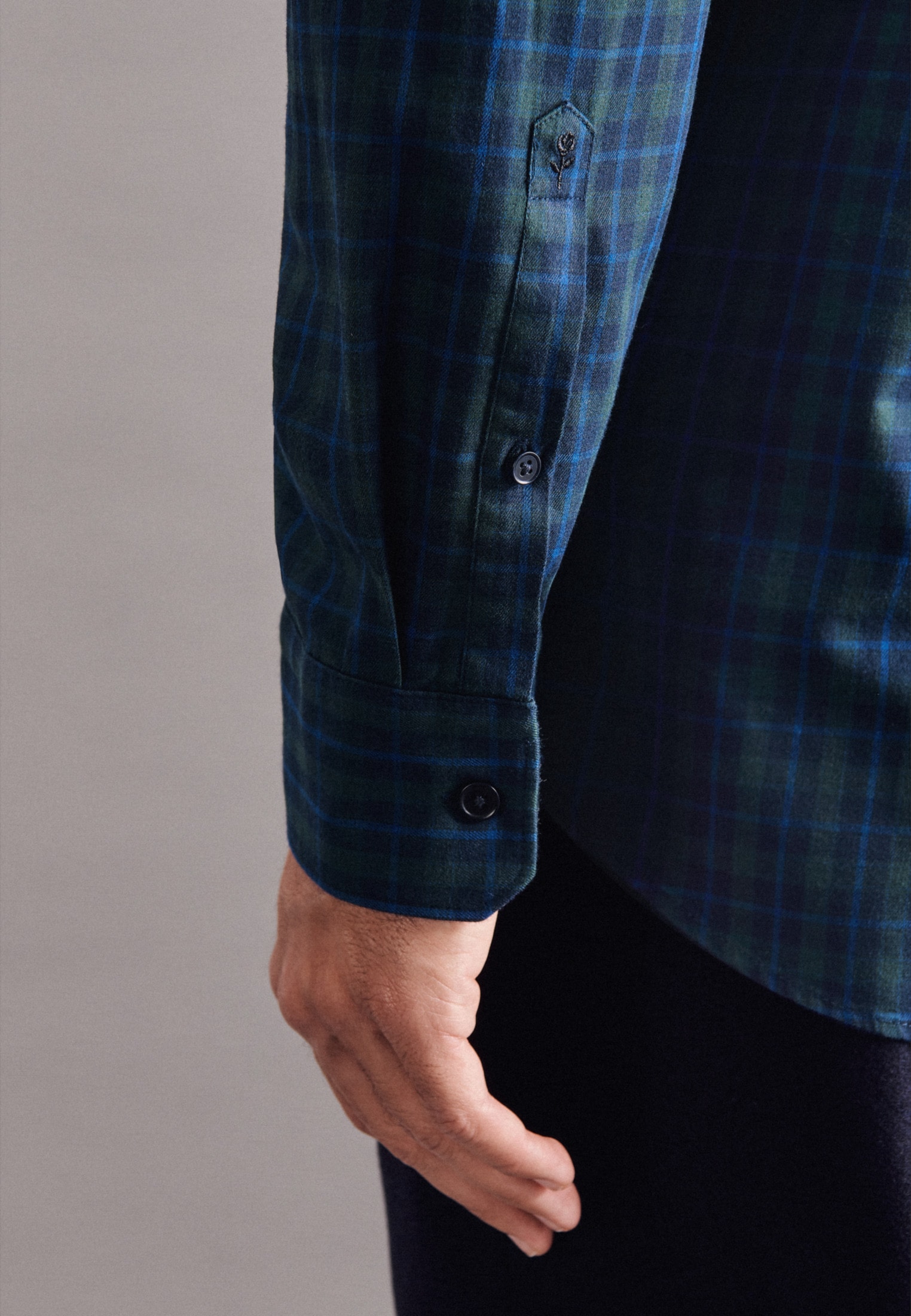 seidensticker Businesshemd »Schwarze Rose«, Regular Langarm Button-Down-Kragen Karo