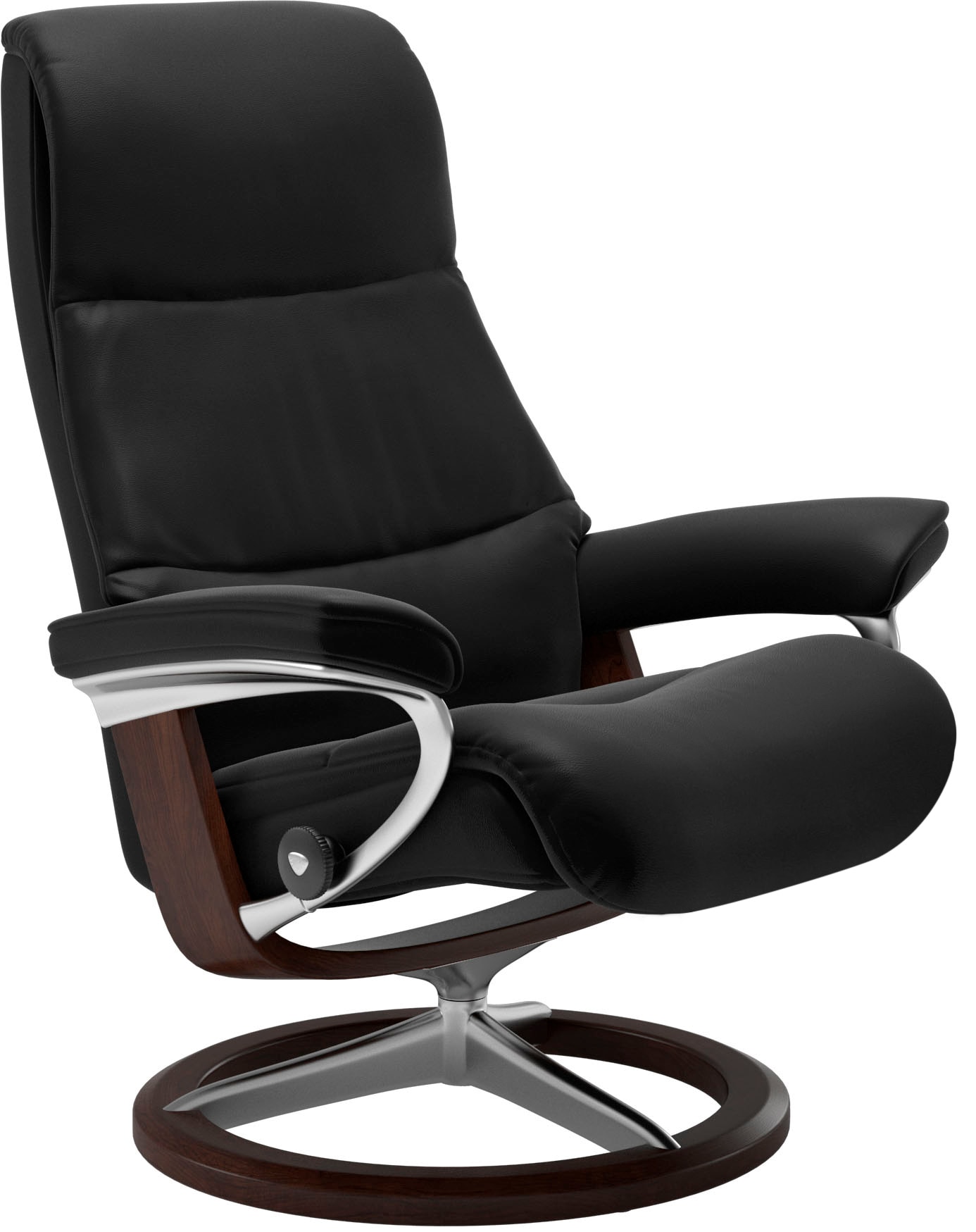 Stressless® Relaxsessel »View«, (Set, Relaxsessel mit Hocker), mit Signature Base, Größe M,Gestell Braun