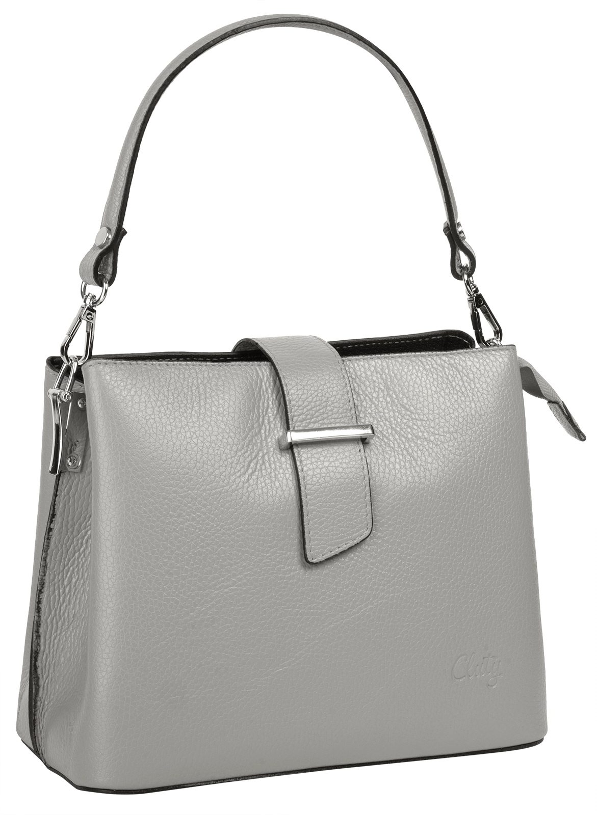 Cluty Henkeltasche, echt Leder, Made in Italy