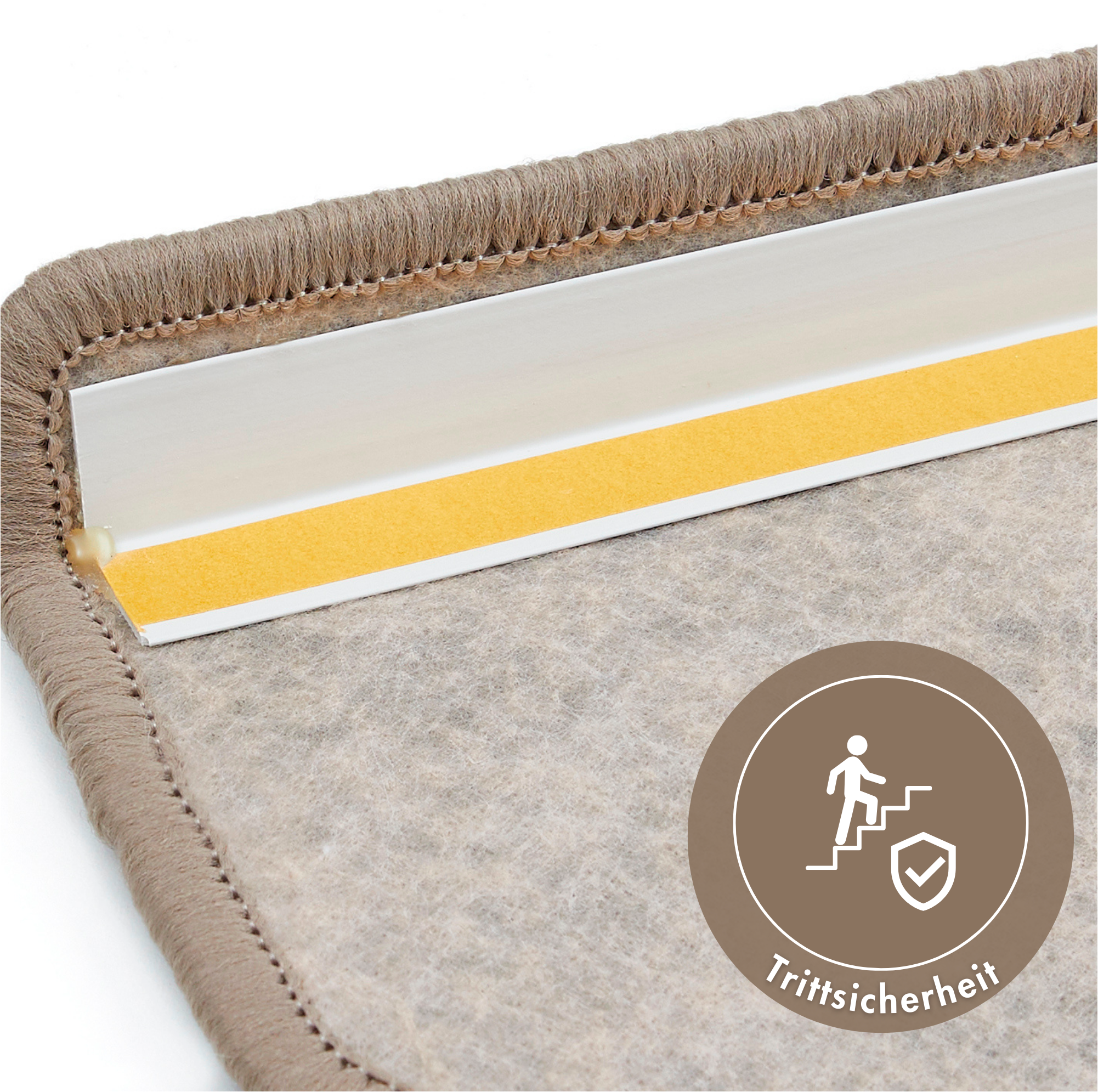 Thumbnail - Andiamo Stufenmatte "Skagen, Made in Netherlands" halbrund 5 mm Höhe meliert, selbstklebend, strapazierfähig, 15 Stück i...