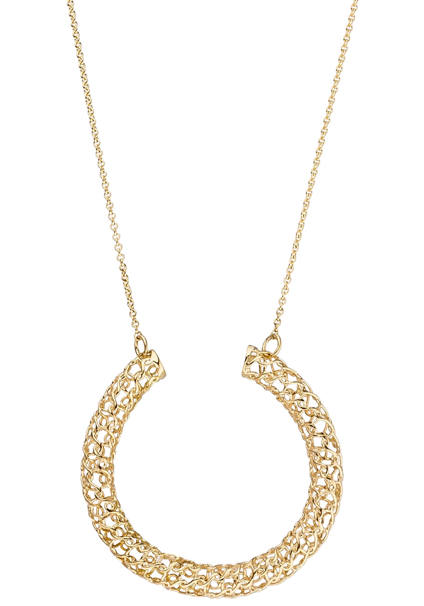 JOBO Kette mit Anhänger »Hufeisen Geflecht« 750 Gold 45 cm