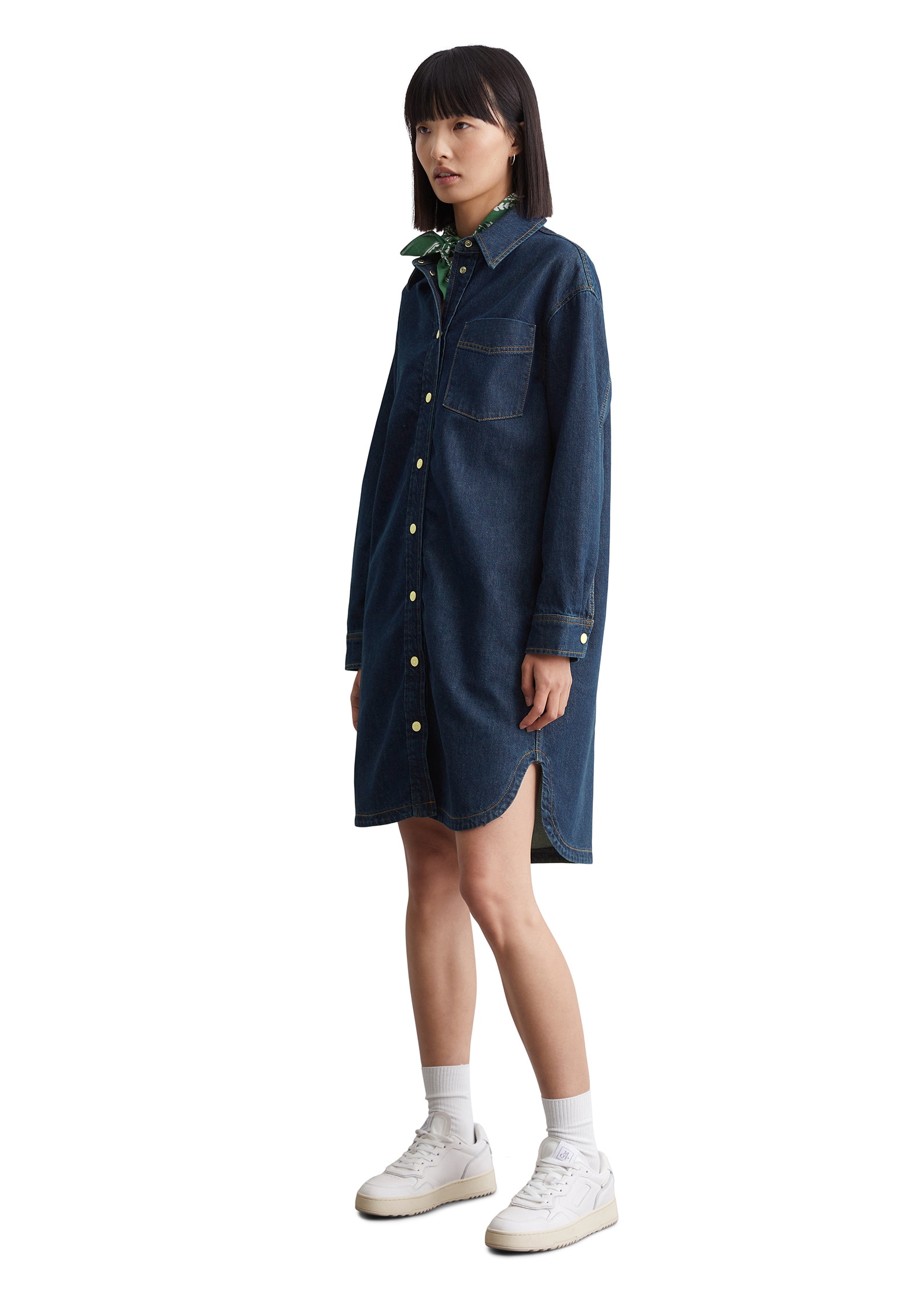 Marc O'Polo DENIM Hemdblusenkleid »aus dunkelblauem Rigid Denim«