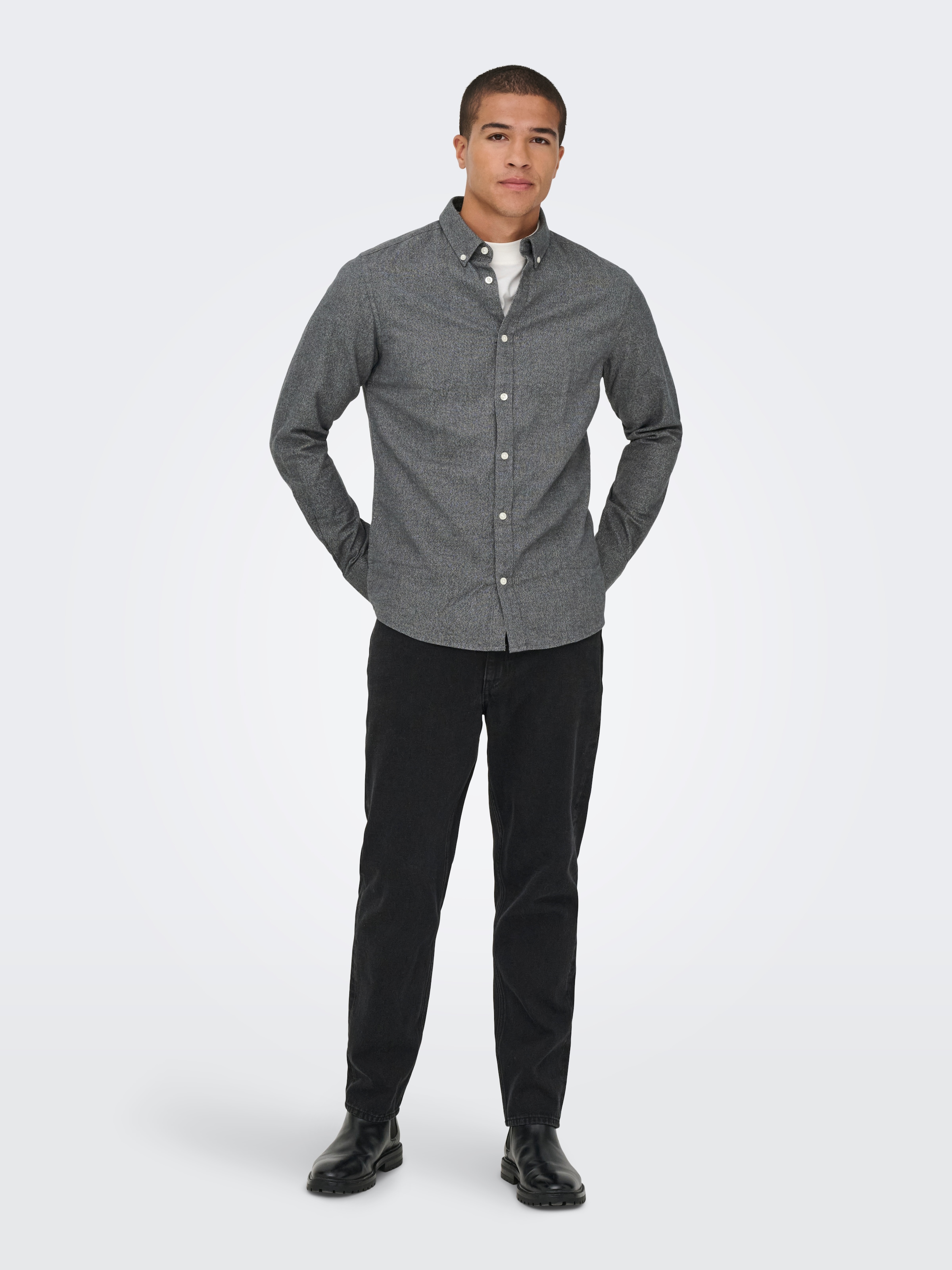 ONLY & SONS Langarmhemd »ONSNIKOLA LS MELANGE SHIRT OTL«