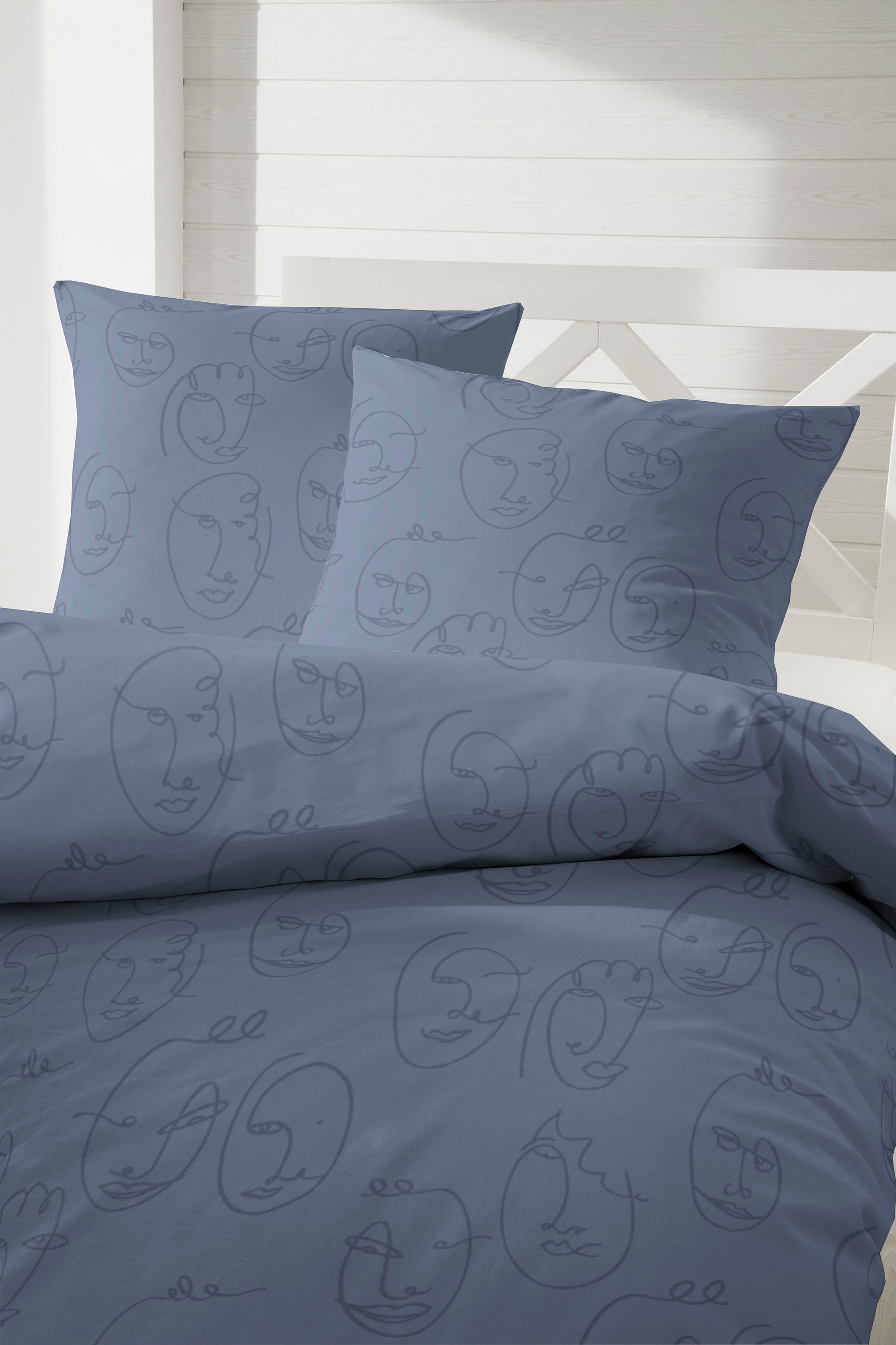 Primera Bettwäsche "Faces" 2 Stk. mit modernen Gesichtern günstig online kaufen