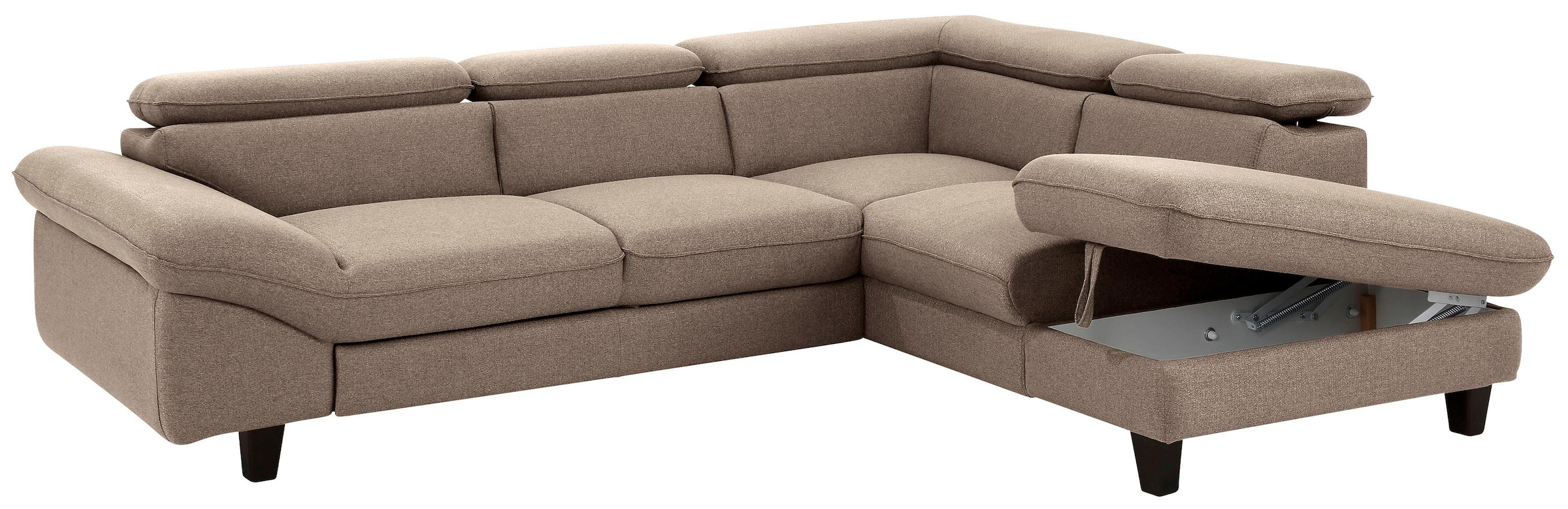 Home affaire Ecksofa »Pilot L-Form«, mit Kopfteilverstellung, wahlweise mit Bettfunktion & Bettkasten