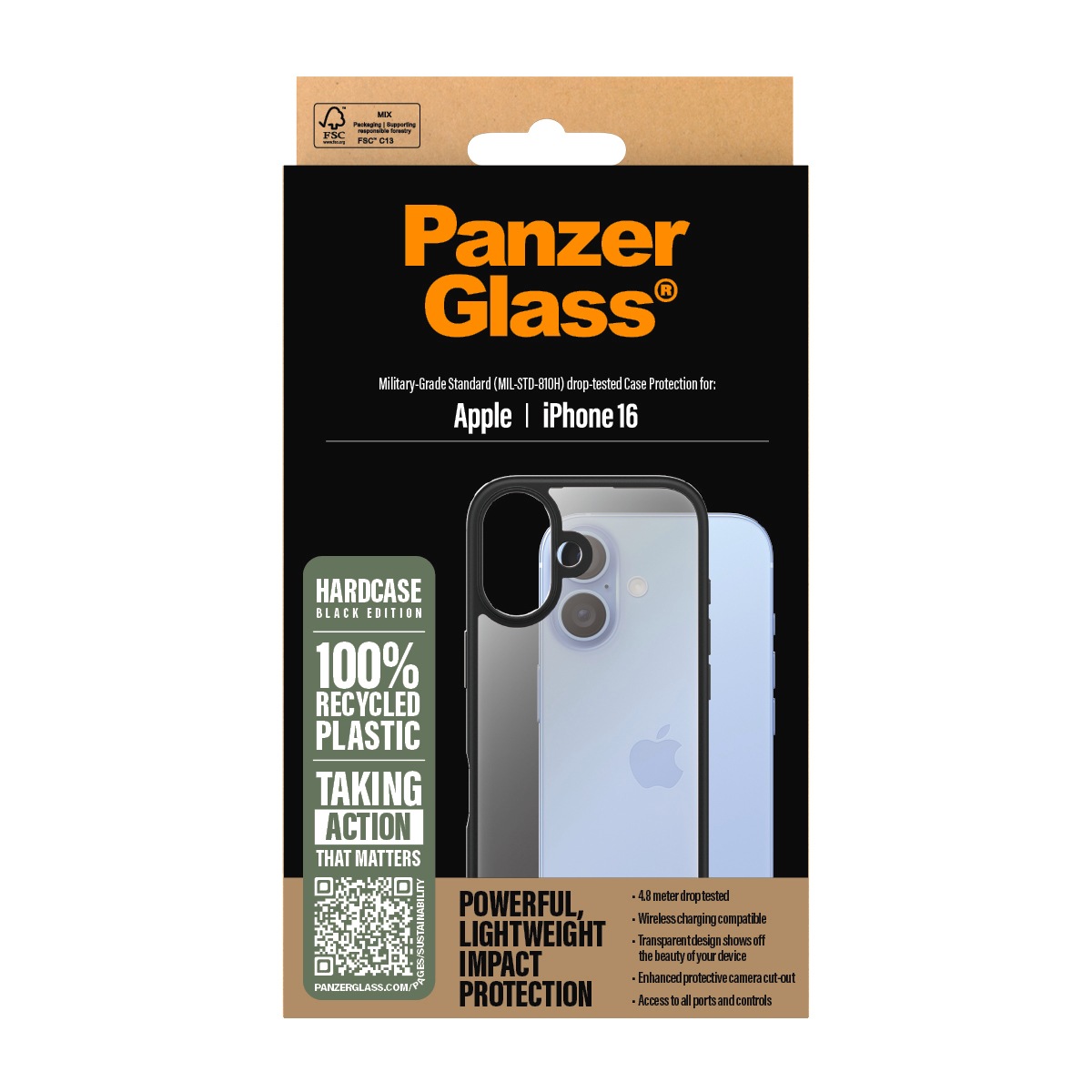 CARE by PanzerGlass Handyhülle »HardCase für Apple iPhone 16«, Backcover, Schutzhülle, Handyschutzhülle, Case, Schutzcase, stoßfest