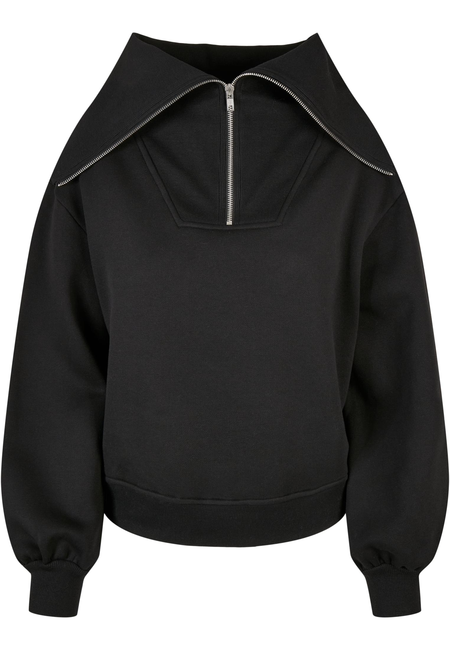 Sweater Crew«, URBAN CLASSICS Oversized Troyer Neck | BAUR High (1 tlg.) bestellen Ladies »Damen online
