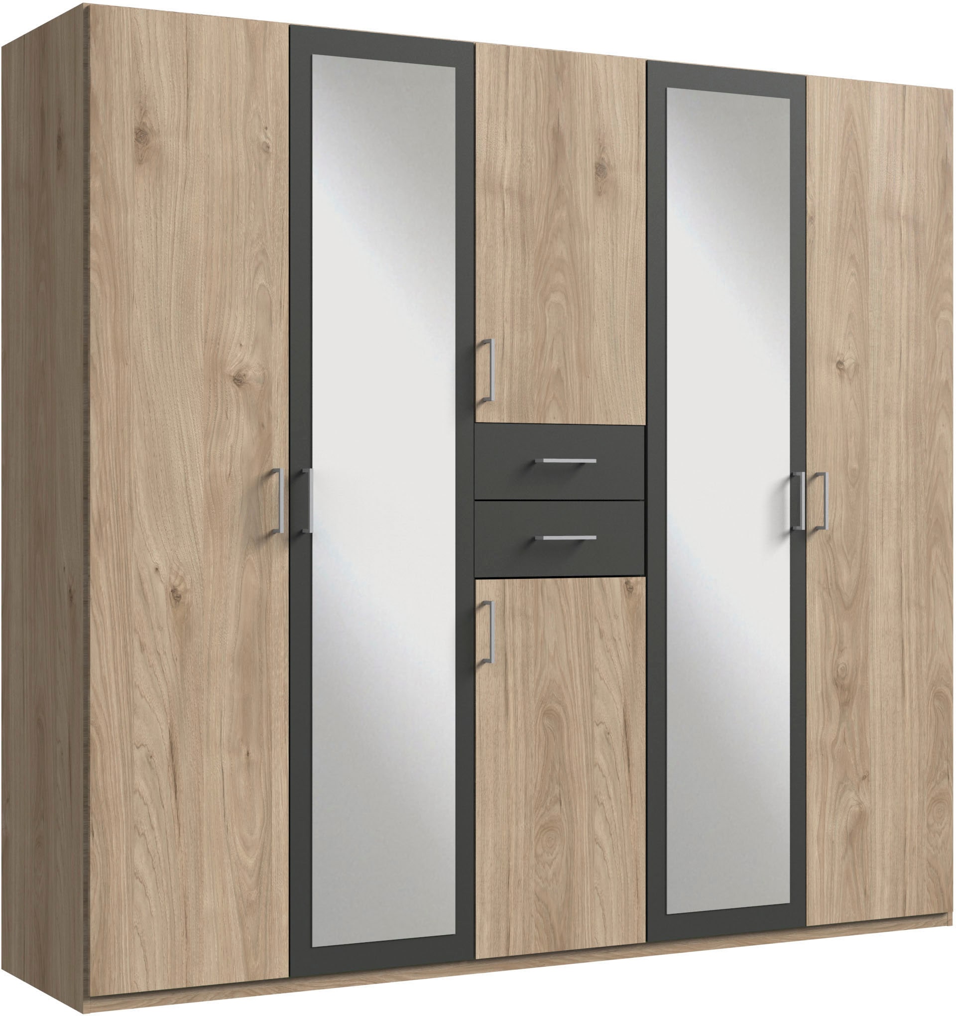 Wimex Kleiderschrank "Diver Drehtürenschrank mit Spiegel, in der Breite: 225cm" Bestseller Schlafzimmerschrank wahlweise 3 Innenausstattungen