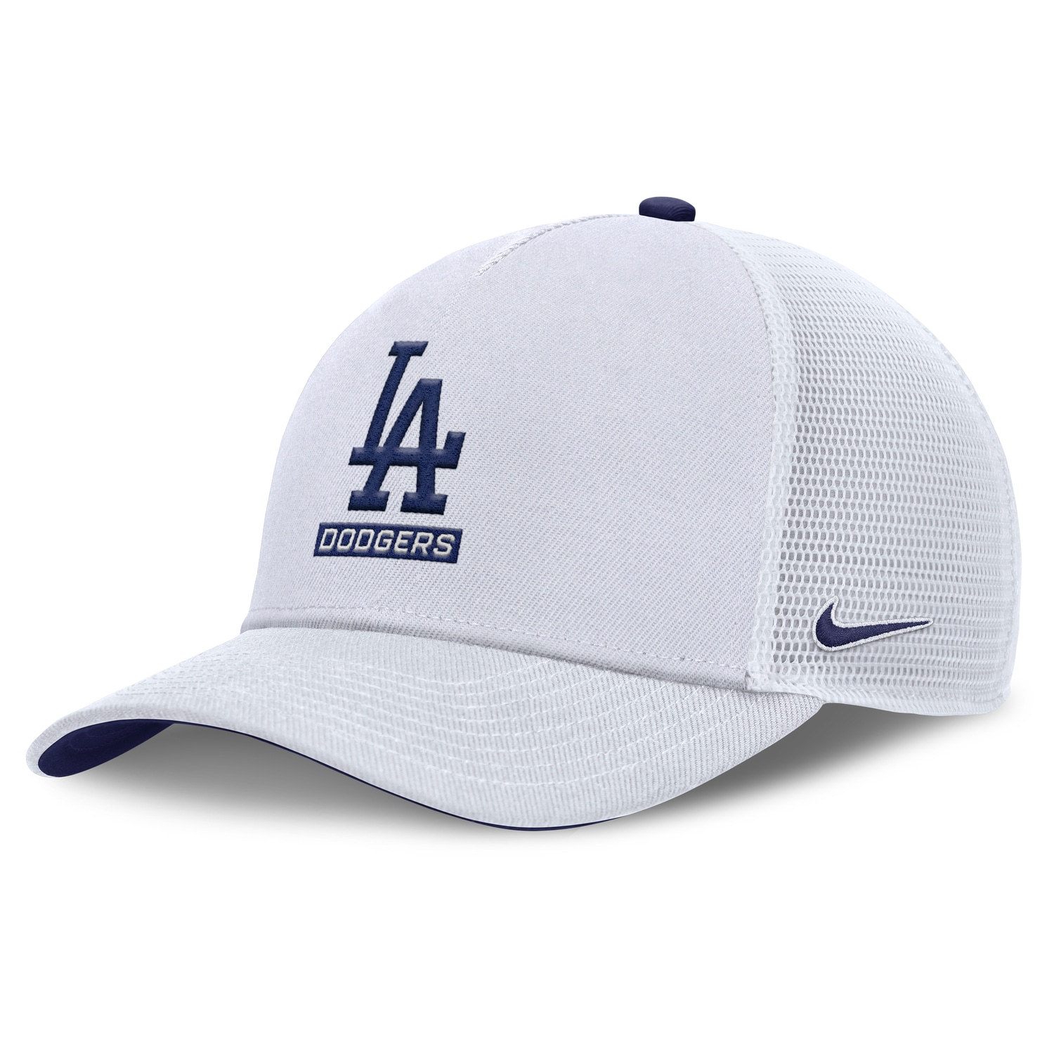 "Baseball Cap NIKE ""Nike Cap Los Angeles Dodgers Nike Rise 5 Panel Trucker"", Jungen, Gr. S/M, weiß (mehrfarbig), Kunstfaser, Caps"