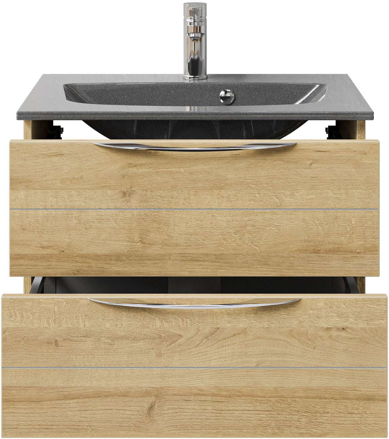 Thumbnail - Saphir Waschtisch "Serie 6025 Mineralmarmor-Waschtisch mit Unterschrank, 67 cm breit" 2 Stk. tlg. Waschplatz mit 2 Schub...