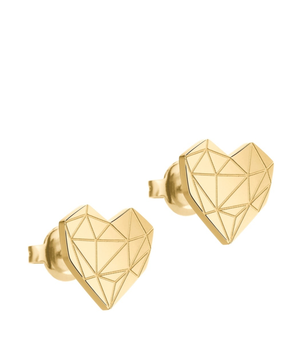 Paar Ohrstecker LIEBESKIND BERLIN "Schmuck Geschenk Edelstahl Ohrringe Herz", gold (gelbgoldfarben), Ohrringe, Damen, Edelstahl