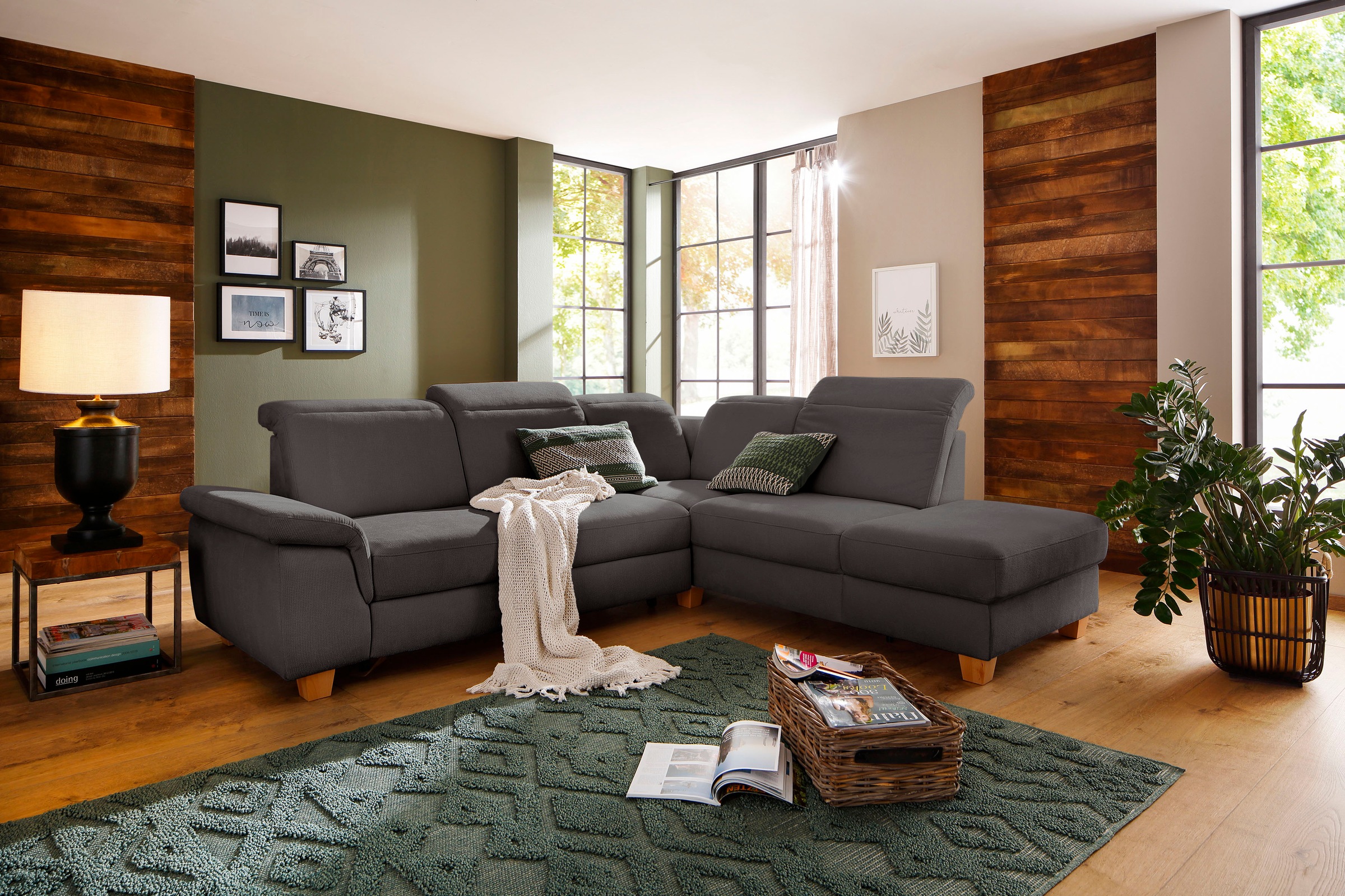 Home affaire Ecksofa "Dalia L-Form" mit Federkernpolsterung, wahlweise mit günstig online kaufen