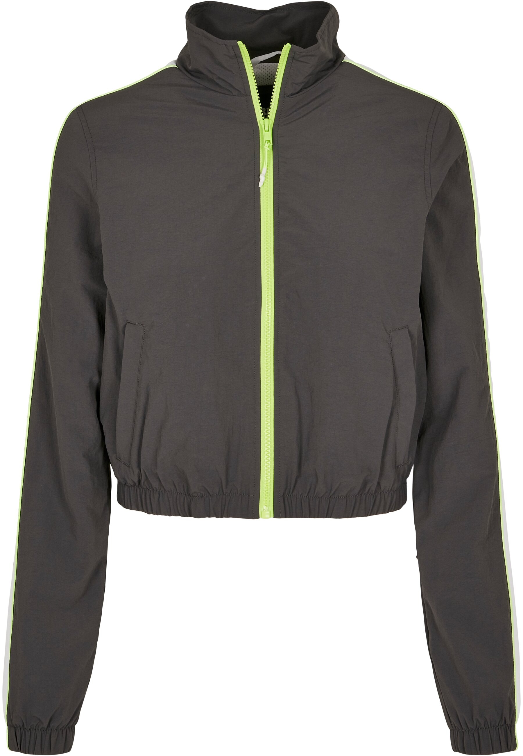 URBAN CLASSICS Allwetterjacke "Urban Classics Damen Ladies Short Piped Track Jacket", (1 St.), ohne Kapuze