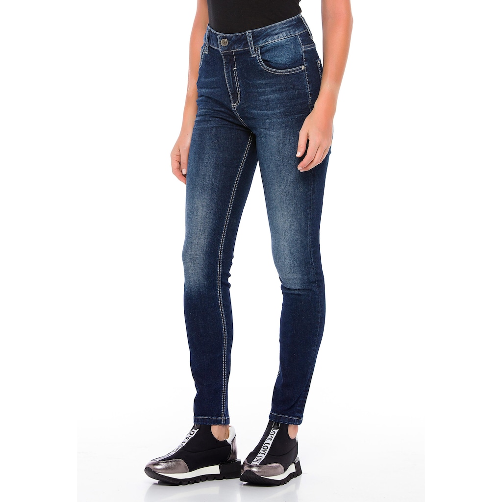 Damenmode Jeans Cipo & Baxx Slim-fit-Jeans, im Slim Fit-Schnitt dunkelblau