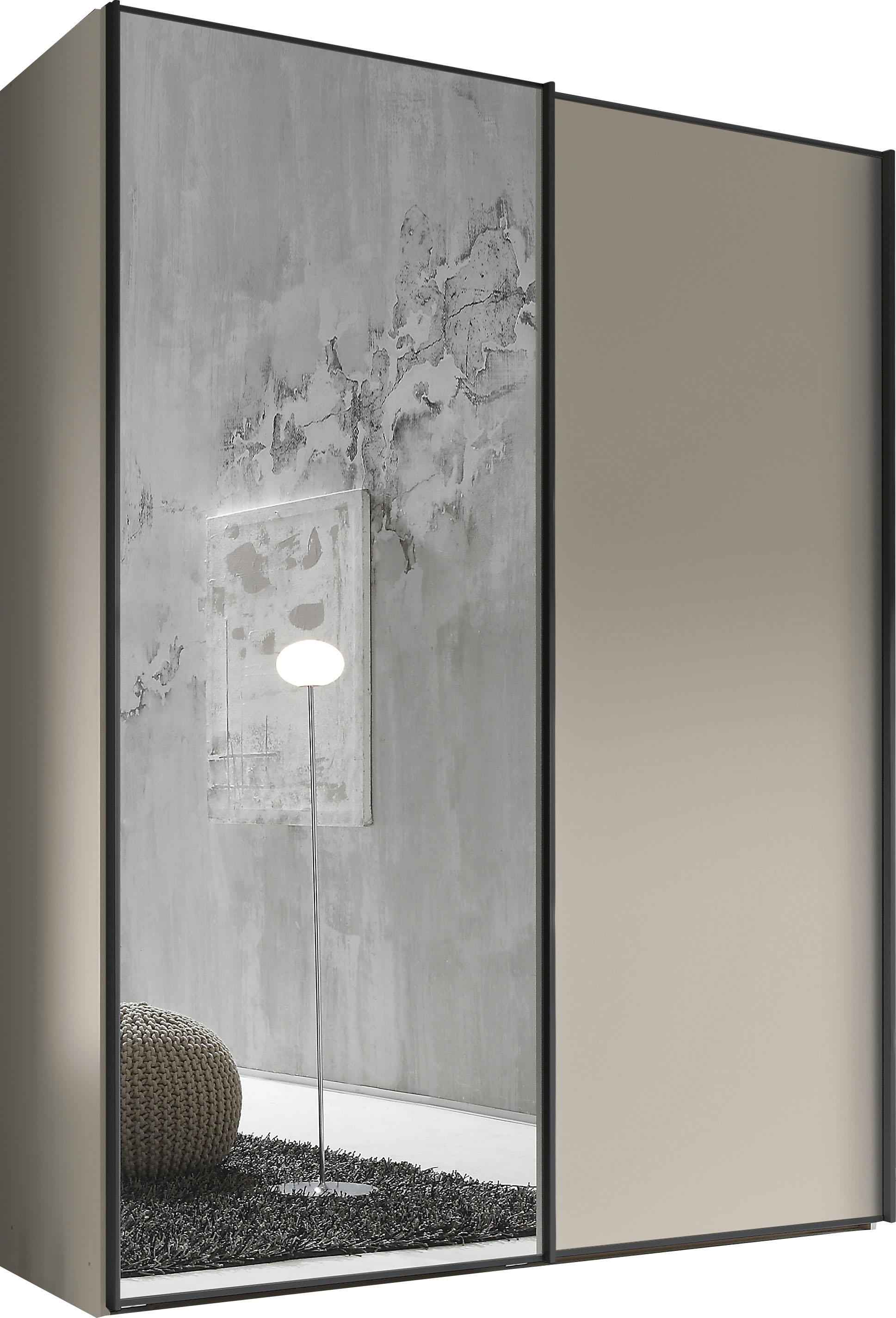 Schwebetürenschrank STAUD, B:200cm H:222cm T:68cm, beige, Holzwerkstoff, Schränke, "Sinfonie Plus, edles Design in hochwertiger Qualität, Made in