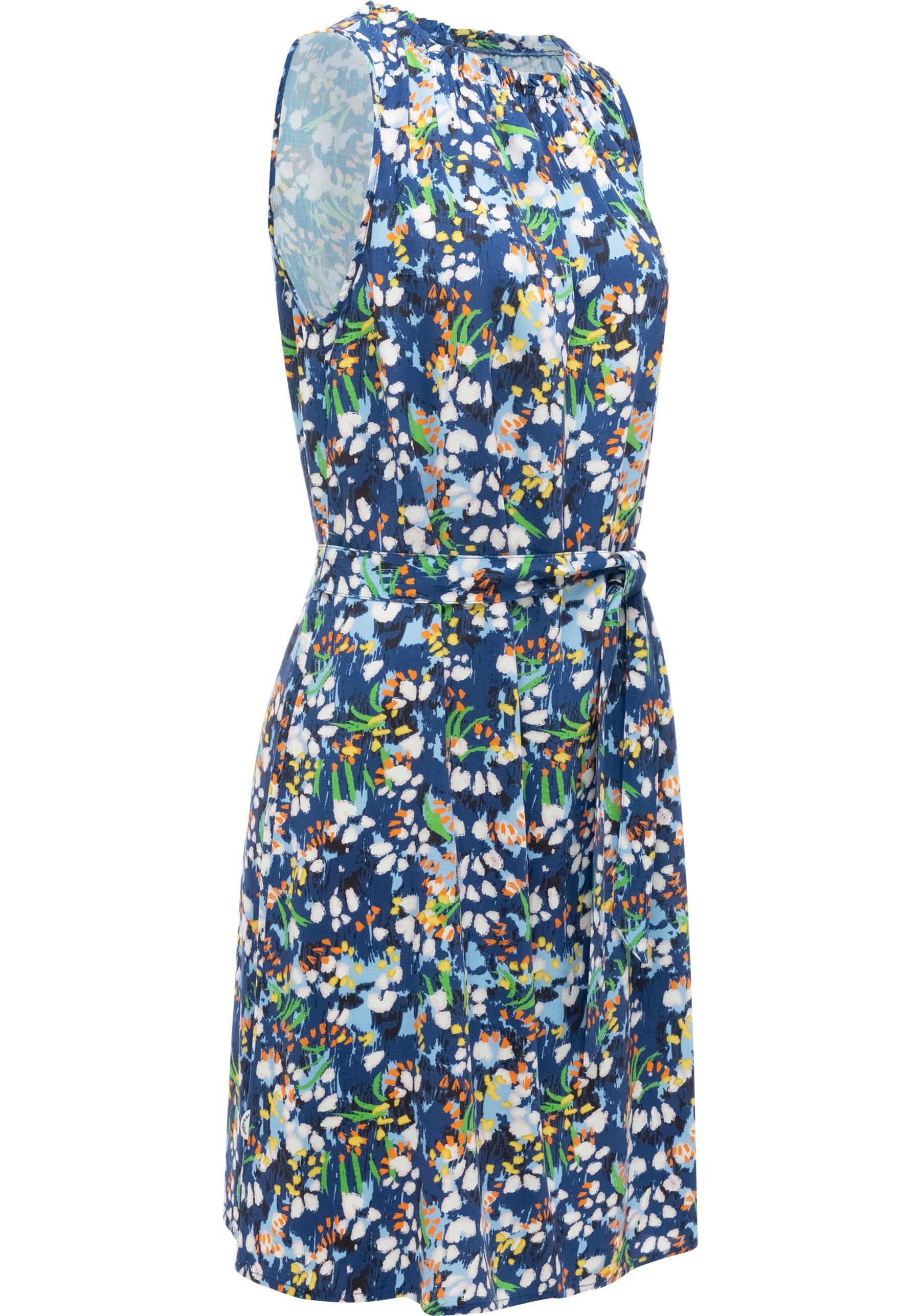 Ragwear Strandkleid »Isalie Print« Ohne Taschen Leichtes Sommerkleid mit Rüschenkragen