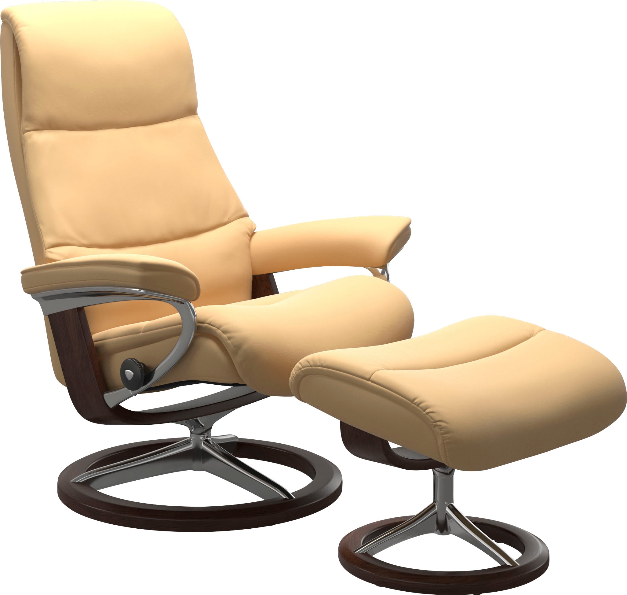 Stressless® Relaxsessel »View«, (Set, Relaxsessel mit Hocker), mit Signature  Base, Größe S,Gestell Braun kaufen | BAUR