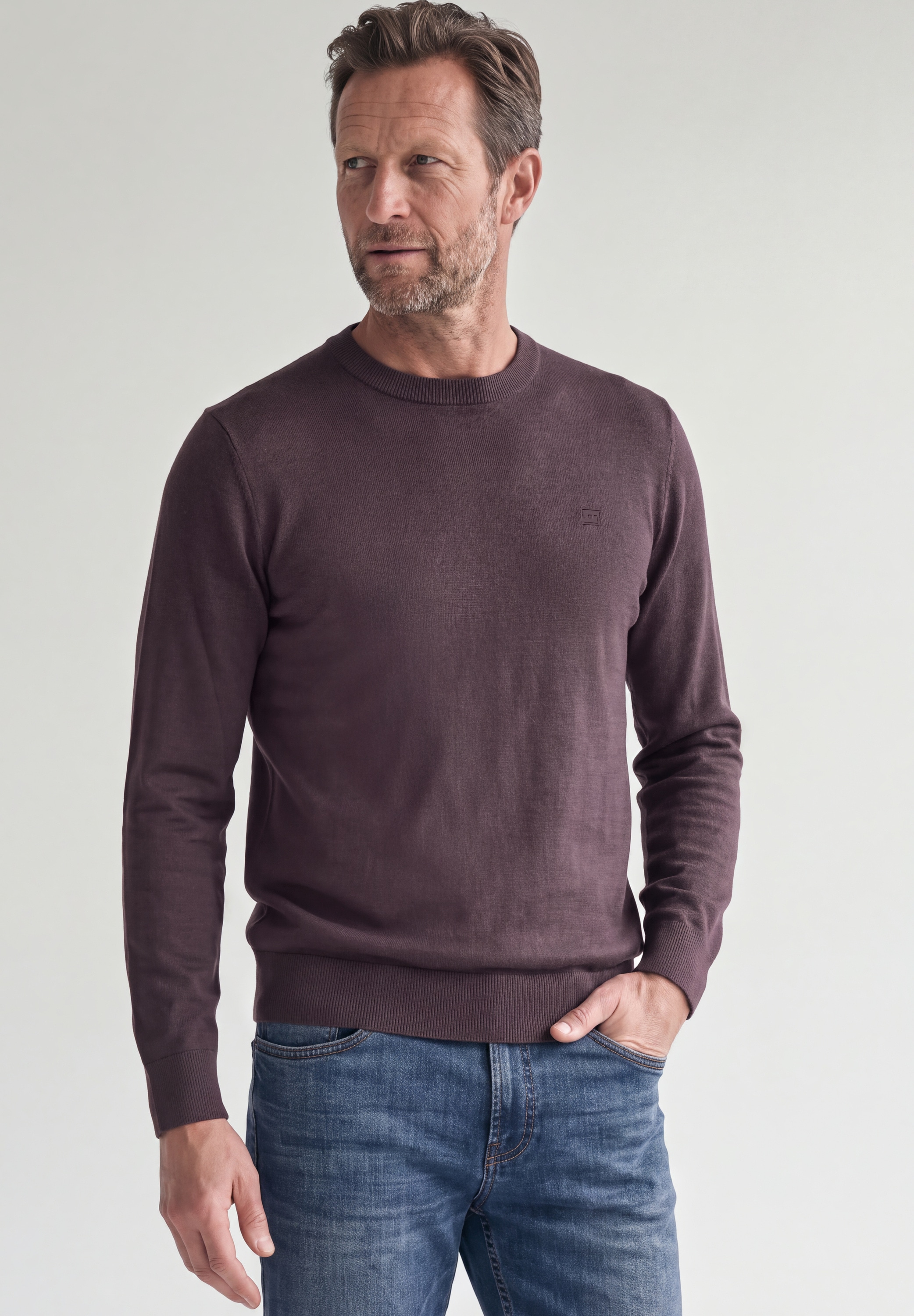 STREET ONE MEN Strickpullover aus reiner Baumwolle