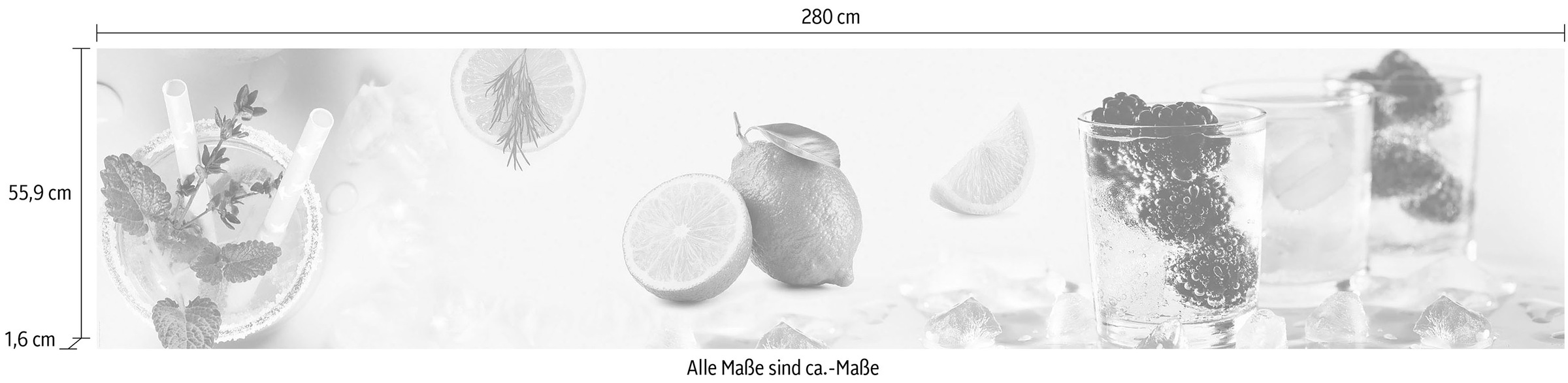 Express Küchen Küchenrückwand »Cocktail«, (1 tlg.)