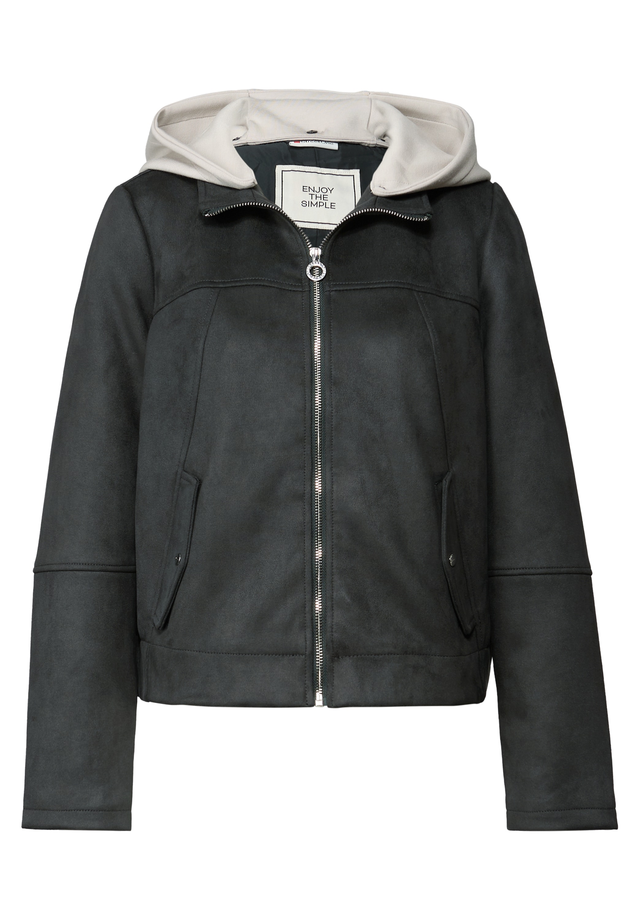 STREET ONE Lederimitatjacke, mit Kapuze, mit abnehmbarer Kapuze