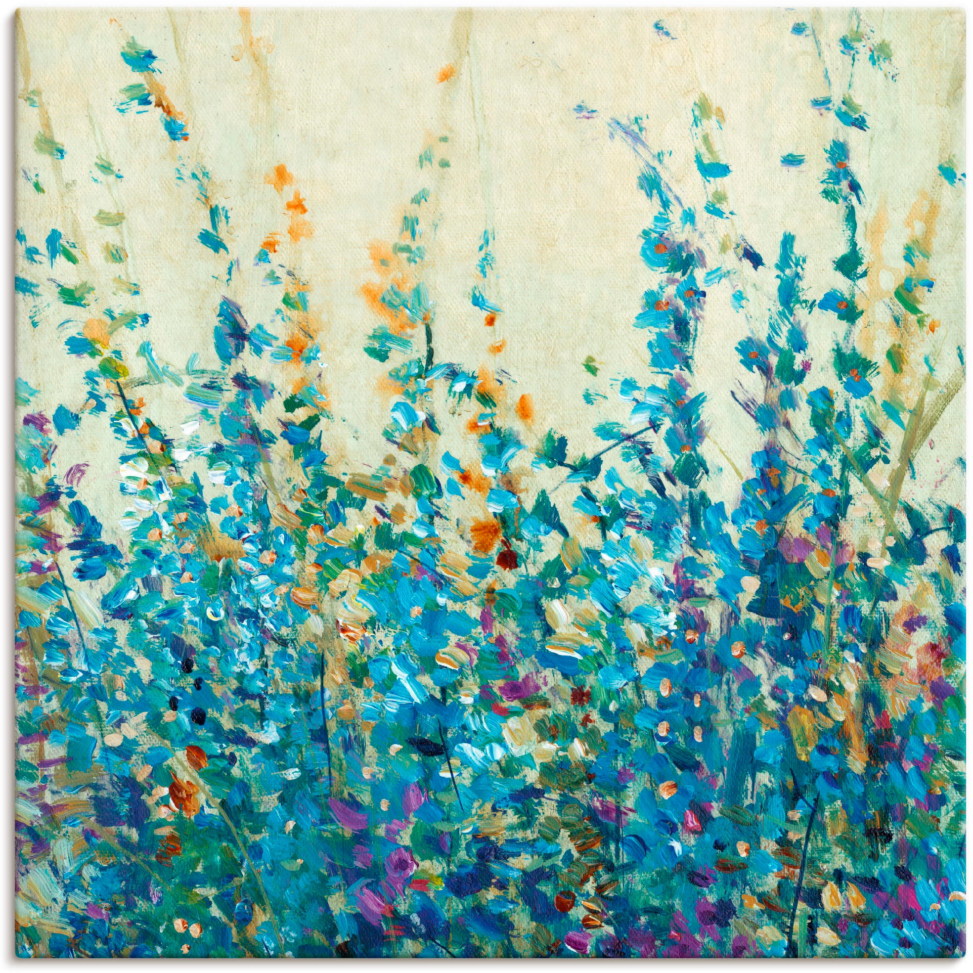 Artland Wandbild "Blautöne II", Blumenwiese, (1 St.), als Leinwandbild, Wan günstig online kaufen