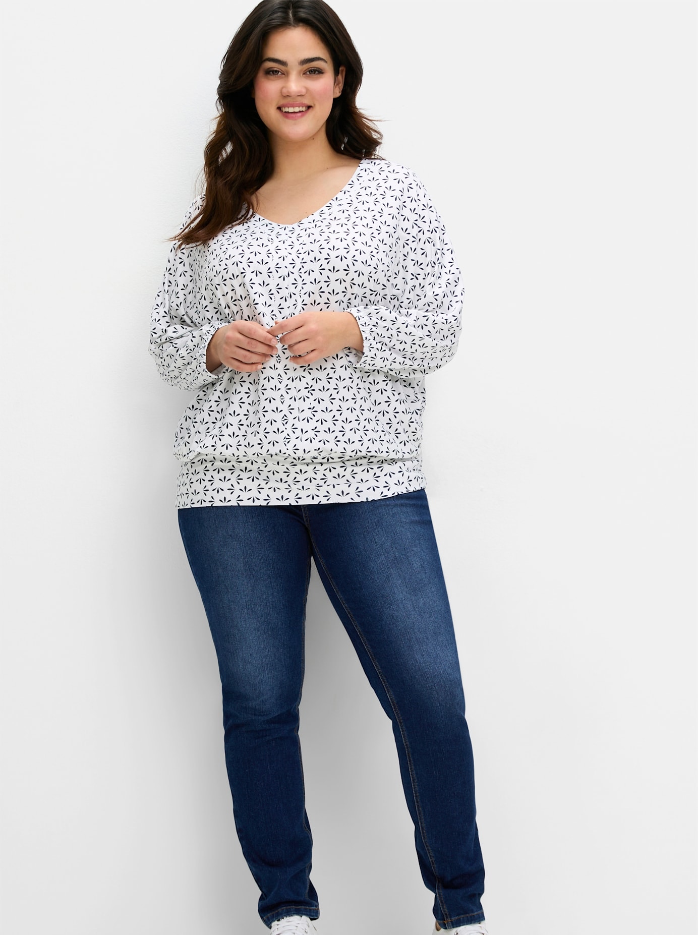 Sheego 3/4-Arm-Shirt "3/4-Arm-Shirt", (1 tlg.) günstig online kaufen
