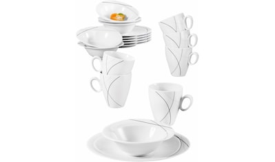 Frühstücks-Geschirrset »Service, Trio Highline (Teller, Schale, Kaffeebecher)«, (Set,...