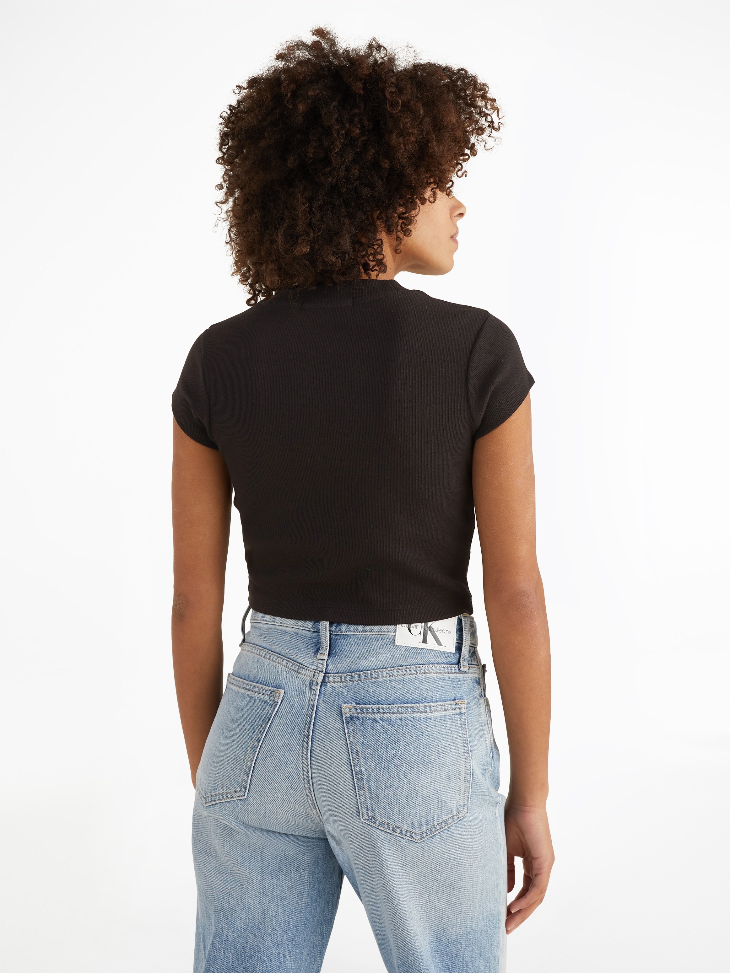 Calvin Klein Jeans T-Shirt »CK RIB BABY TEE«, in kurzer Form