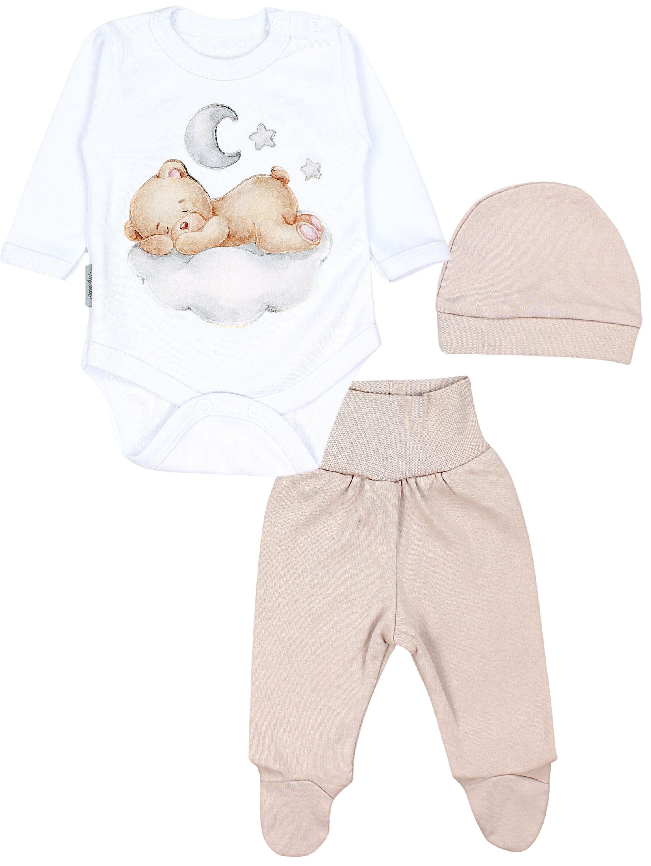 TupTam Langarmbody "Set Baby Bekleidungsset Langarmbody Hose Mütze3 teilig"