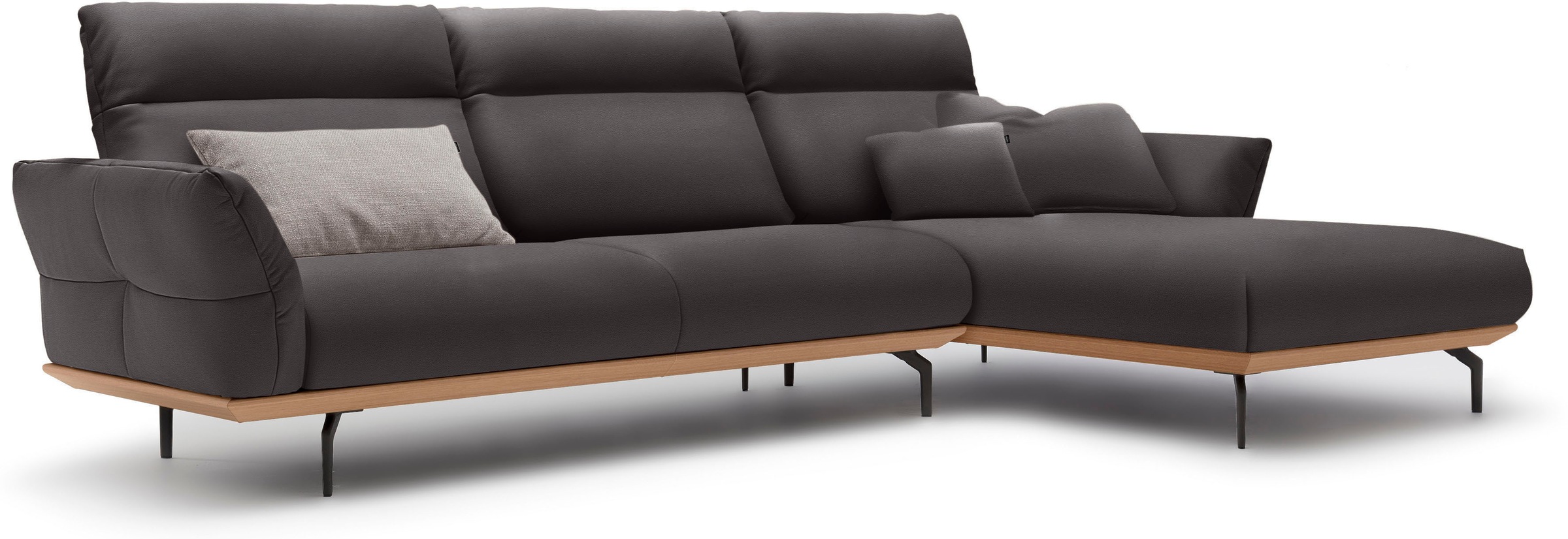 Creation BY ROLF BENZ Ecksofa "CR.460" Sockel in Eiche, Winkelfüße in Umbra günstig online kaufen