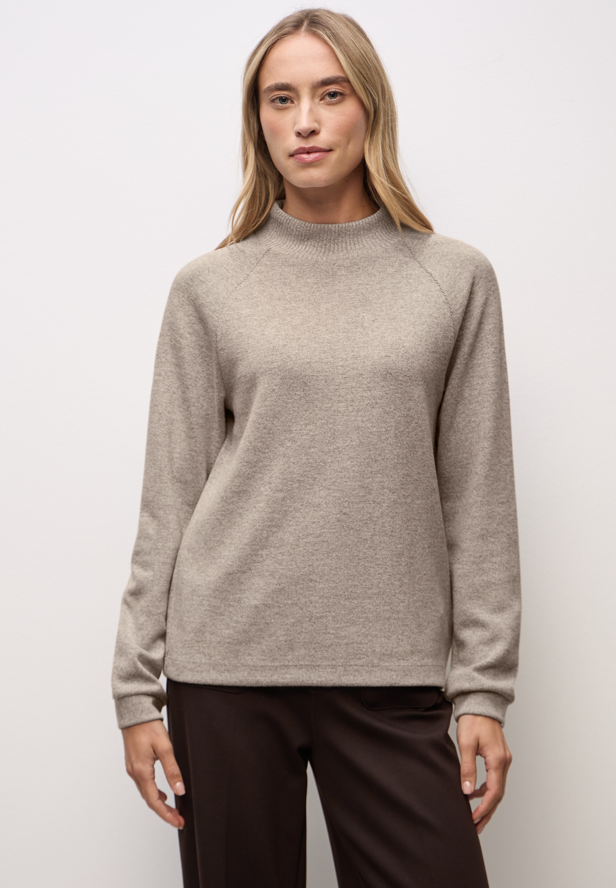 STREET ONE Langarmshirt im Melange Look günstig online kaufen