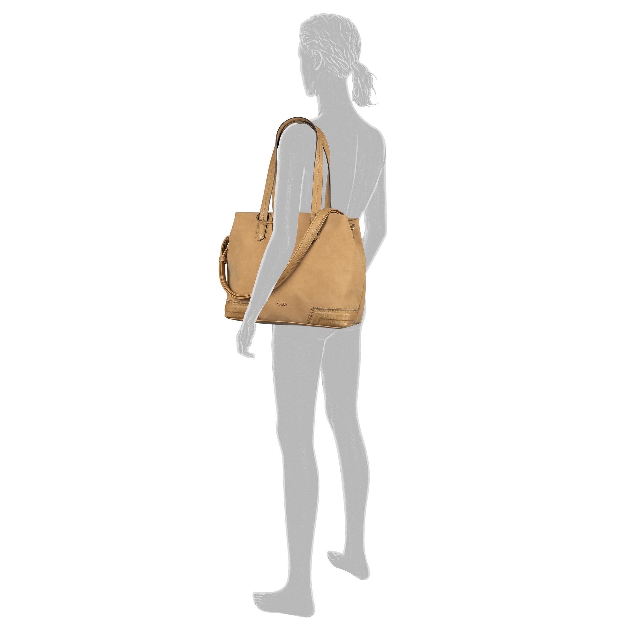 Gabor Shopper "Cira" Damen Umhängetasche mit Logoanhäner