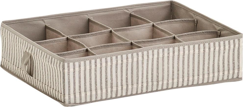 Zeller Present Aufbewahrungsbox "Stripes", 12 Fächer, faltbar, Vlies, beige günstig online kaufen