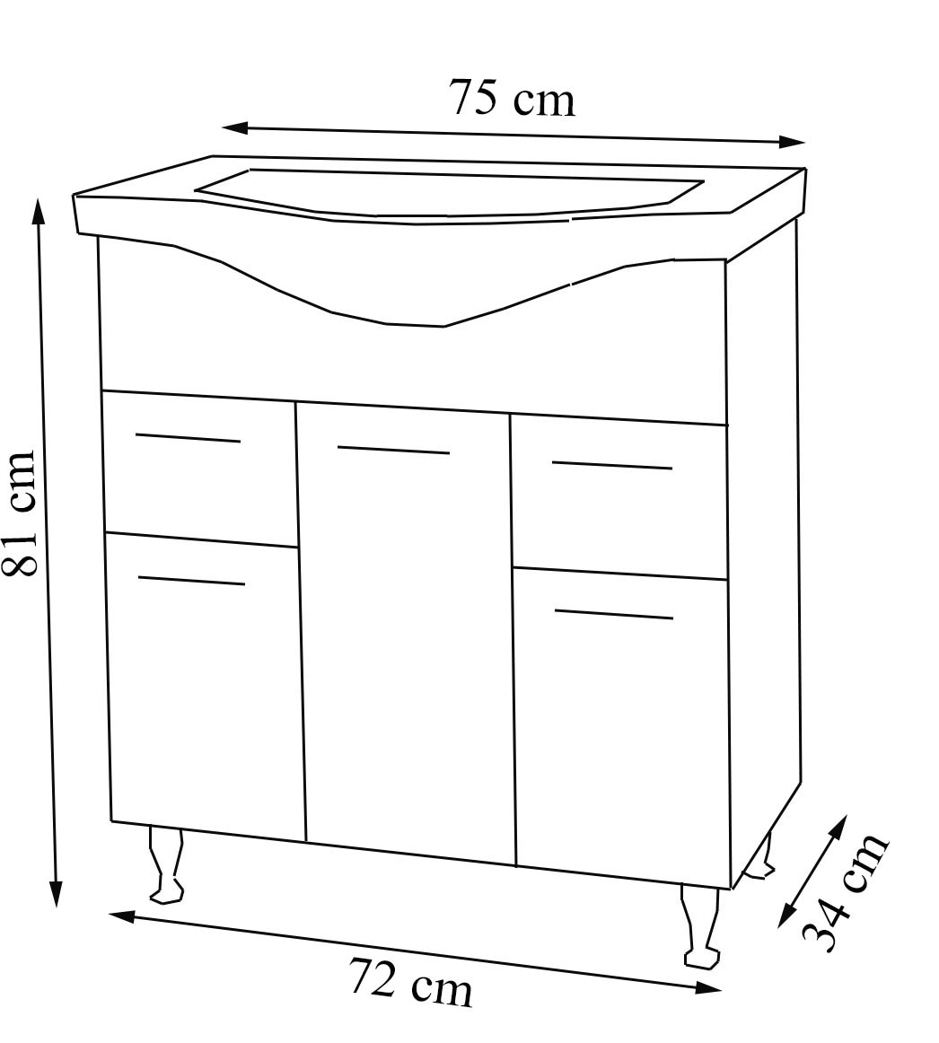 VCM Waschbeckenunterschrank »VCM 3-tlg. Waschplatz Waschtisch Badmöbel Set Waschbecken Schubladen Drehtüren Spiegelschrank Lisalo XL«, (3 St.)