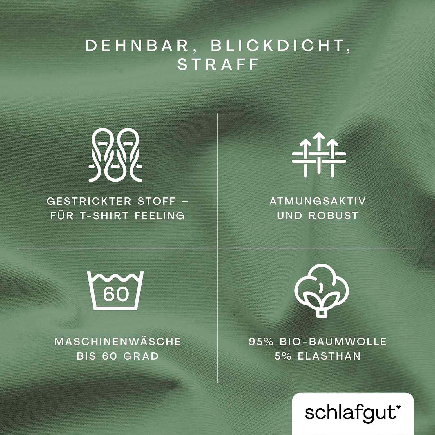 SCHLAFGUT Jersey Spannleintuch PURE 180x200cm Green Mid XL grün