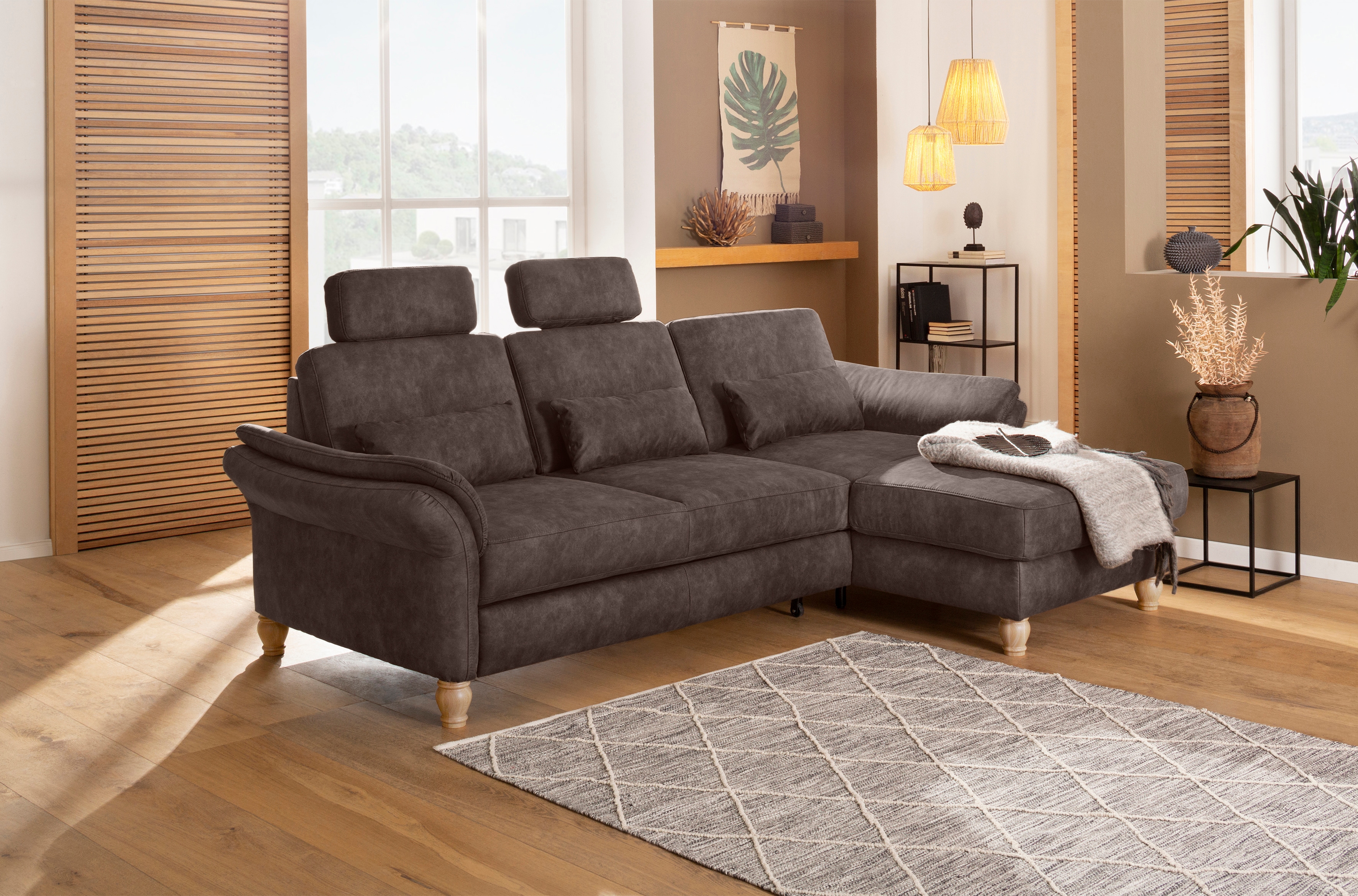 Home affaire Ecksofa "Palace L-Form" incl. Sitztiefenverstellung, wahlweise mit Schlaffunktion und Stauraum