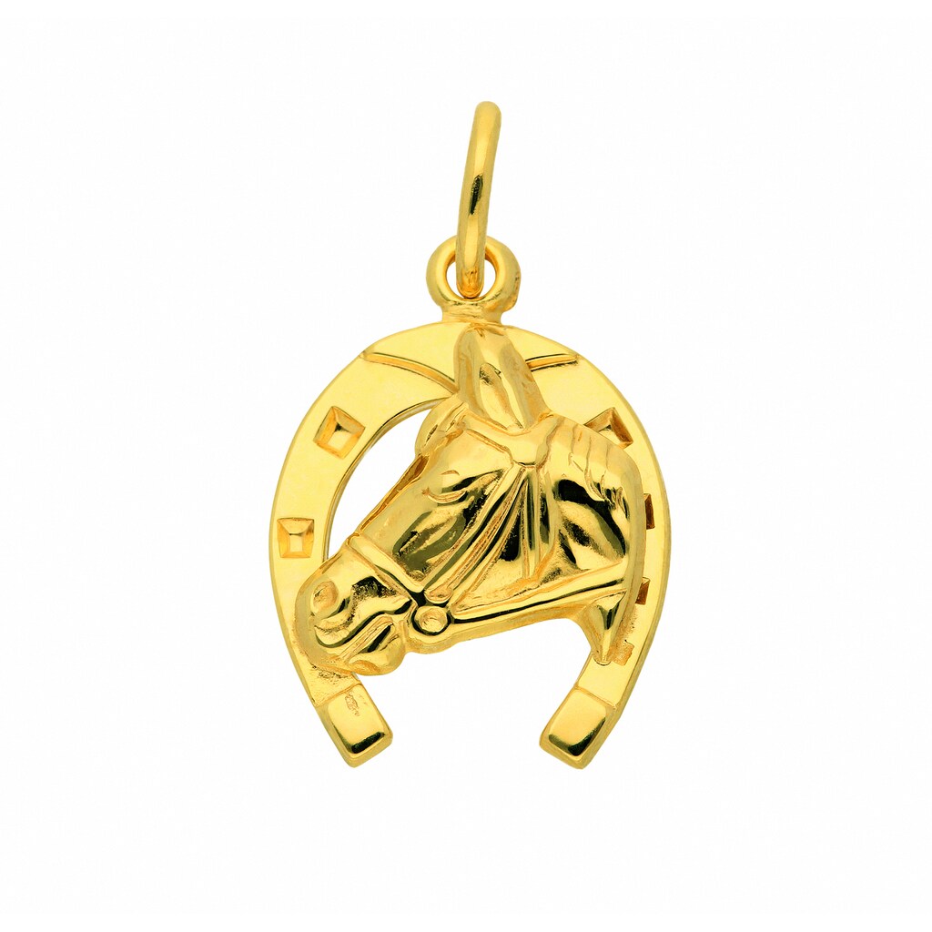 Adelia´s Kette mit Anhänger »333 Gold Anhänger Pferdekopf im Hufeisen«, Schmuckset - Set mit Halskette