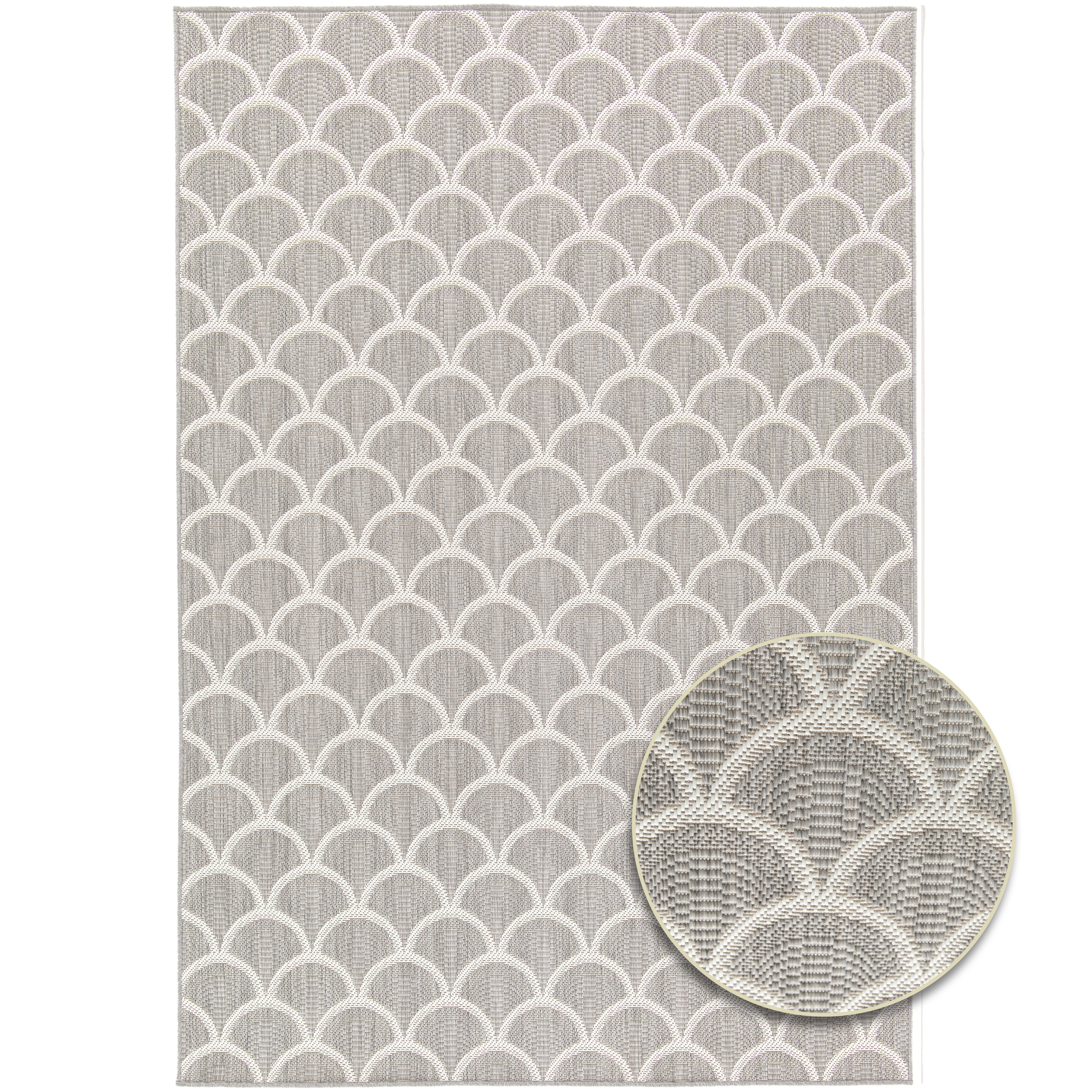 Primaflor-Ideen in Textil Teppich "Outdoorteppich RENEW - Arcs" rechteckig 4 mm Höhe Flachgewebe, boho, In- und Outdoor geeignet, Balkon & Terrasse