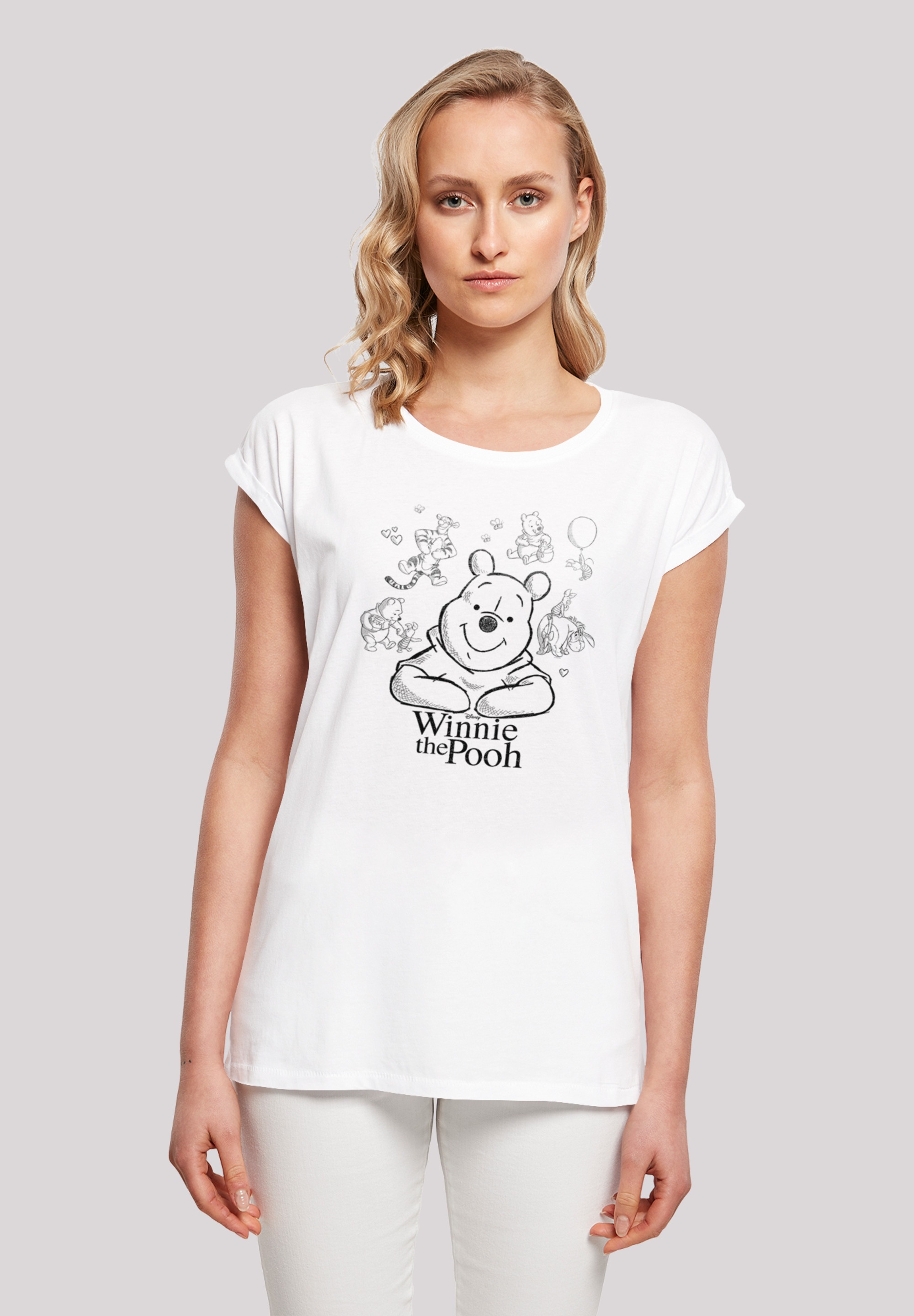 F4NT4STIC T-Shirt »Winnie Puuh Der Bär Collage Sketch«, Print