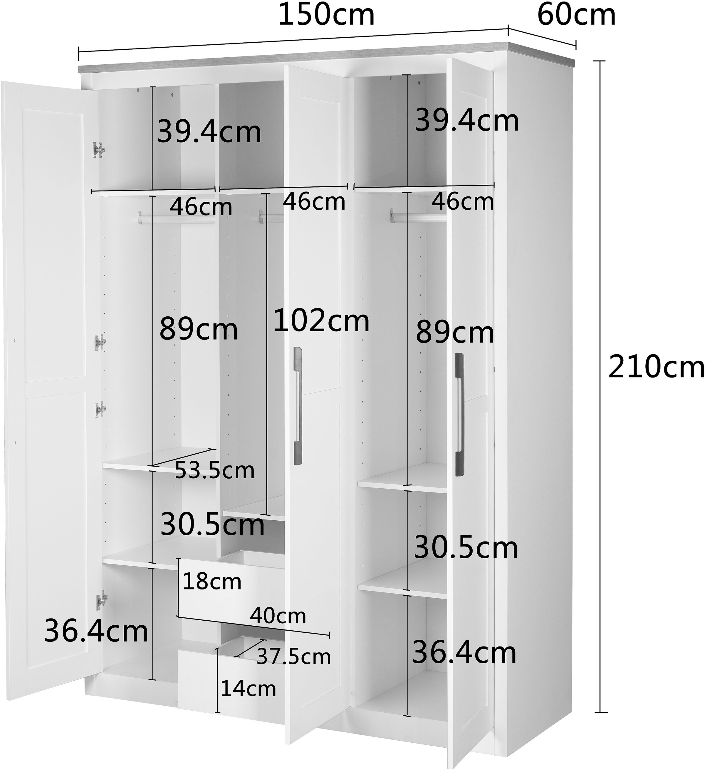 OTTO home Kleiderschrank »Büsum Schlafzimmer Schrank Otto´s Choice« stabile robuste Bauweise mit optimaler Aufteilung,  Schlafzimmerschrank Landhaus Design Garderobe Schrank Bestseller