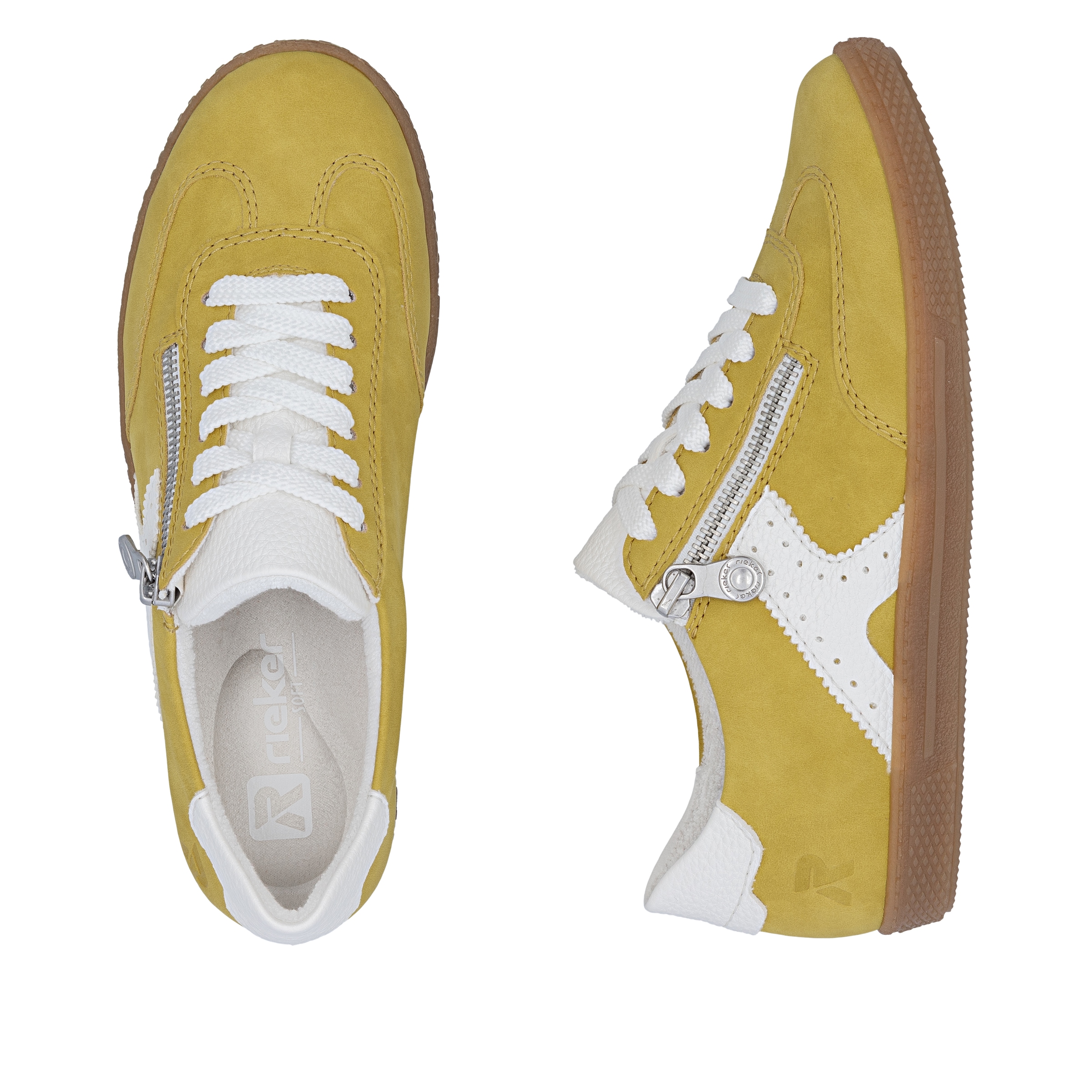 Rieker Women's Sneaker Mustard White 40 9