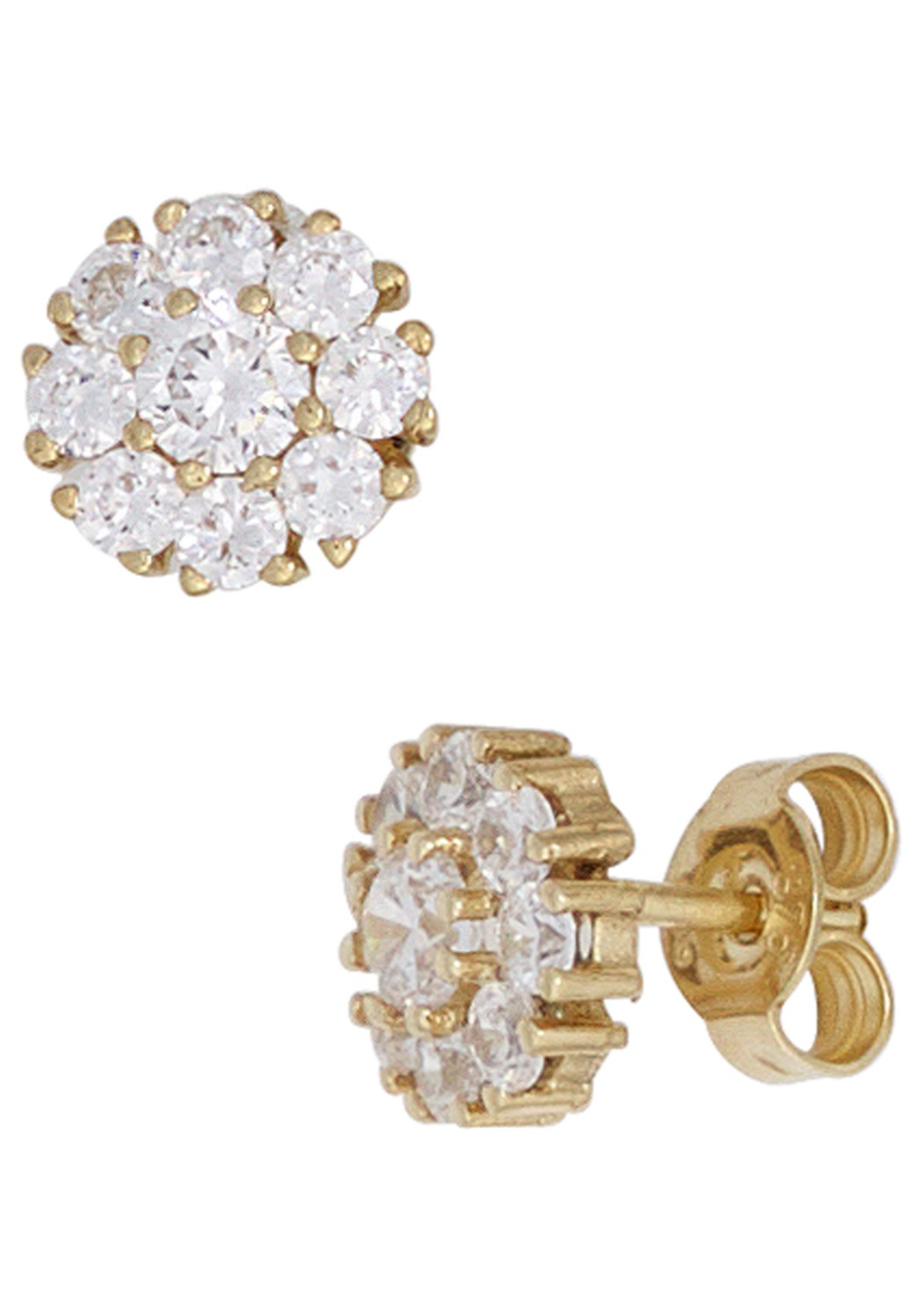 JOBO Paar Ohrstecker 375 Gold mit 18 Zirkonia