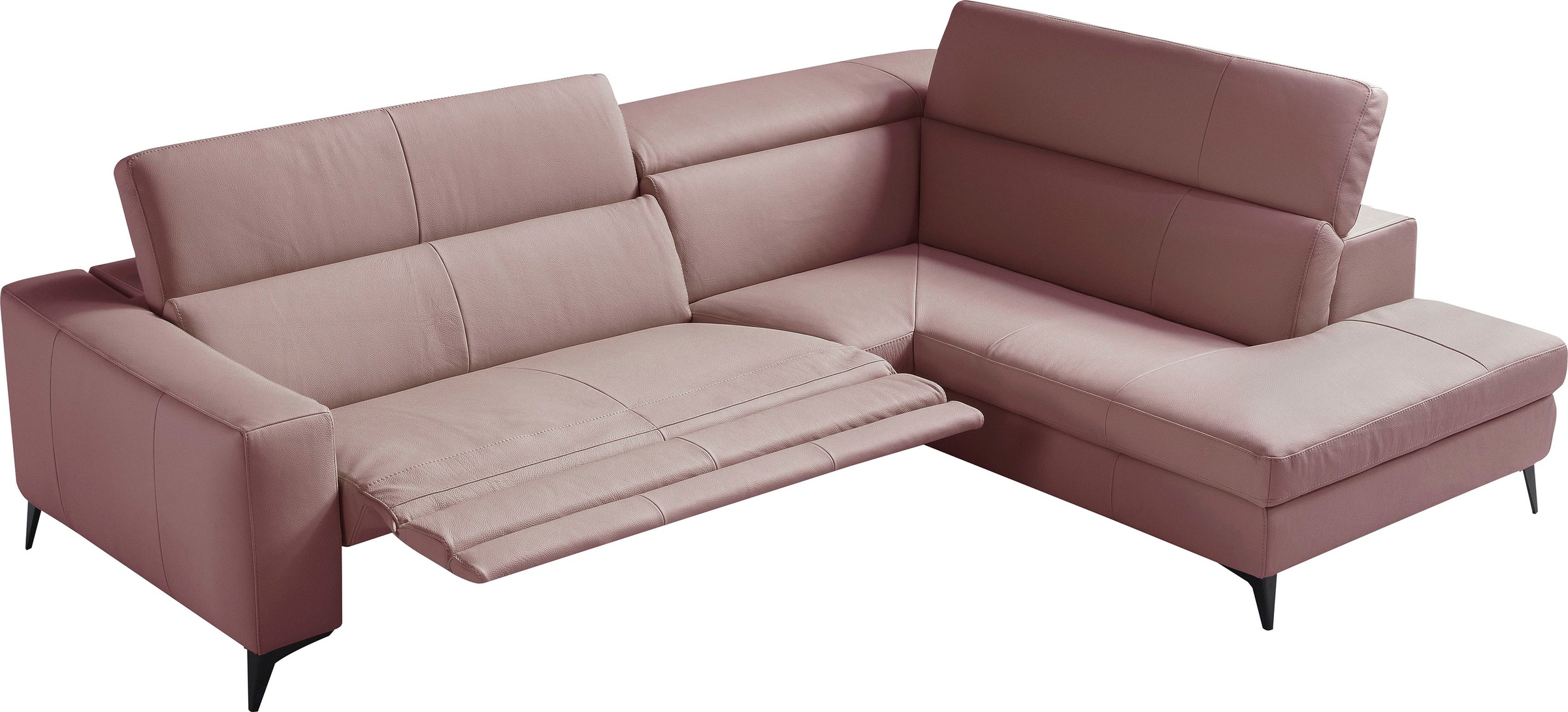 Egoitaliano Ecksofa "Edith, Designsofa mit hohem Sitzkomfort, Breite 269cm, L-Form" inkl. elektrischer Relaxfunktion und manuell verstellbaren Kopfteilen
