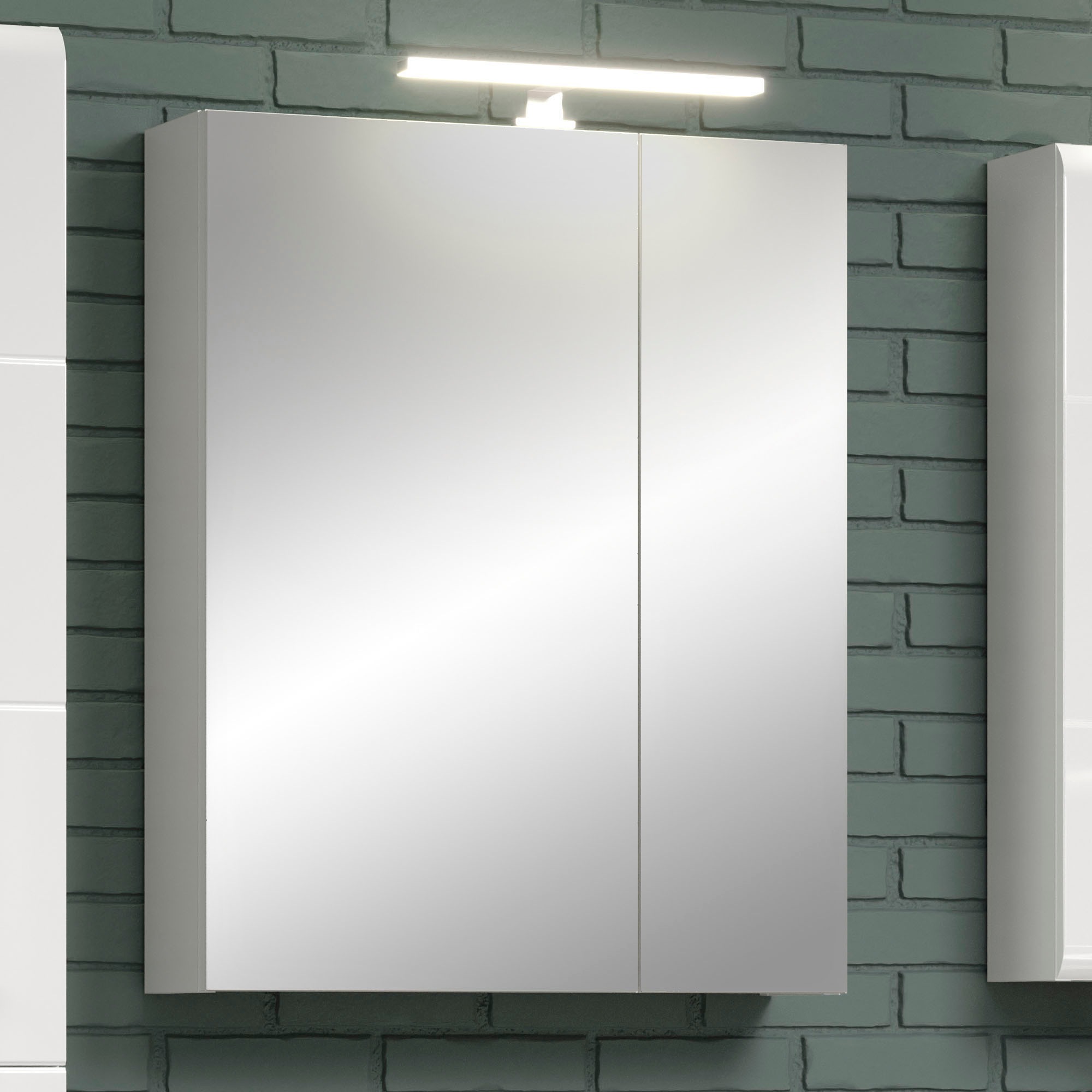 trendteam LED Spiegelleuchte LED-Board Kaltweiß Länge 30 cm - LED Badaufbauleuchte mit kaltem Licht - Mit Multibox
