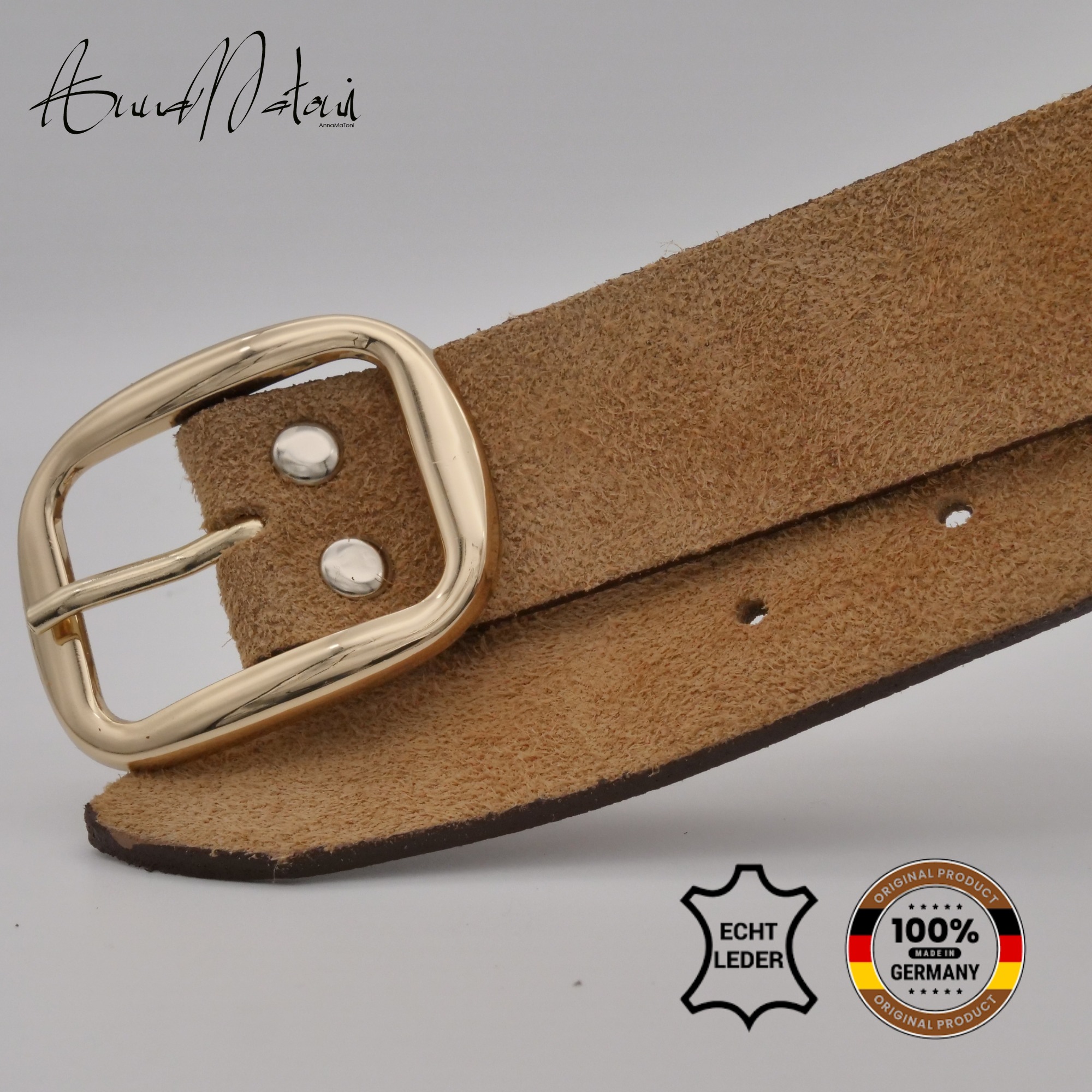 Thumbnail - AnnaMatoni Ledergürtel "AnnaMatoni Damen Ledergürtel in hochwertigem Velour Leder 3,5cm"