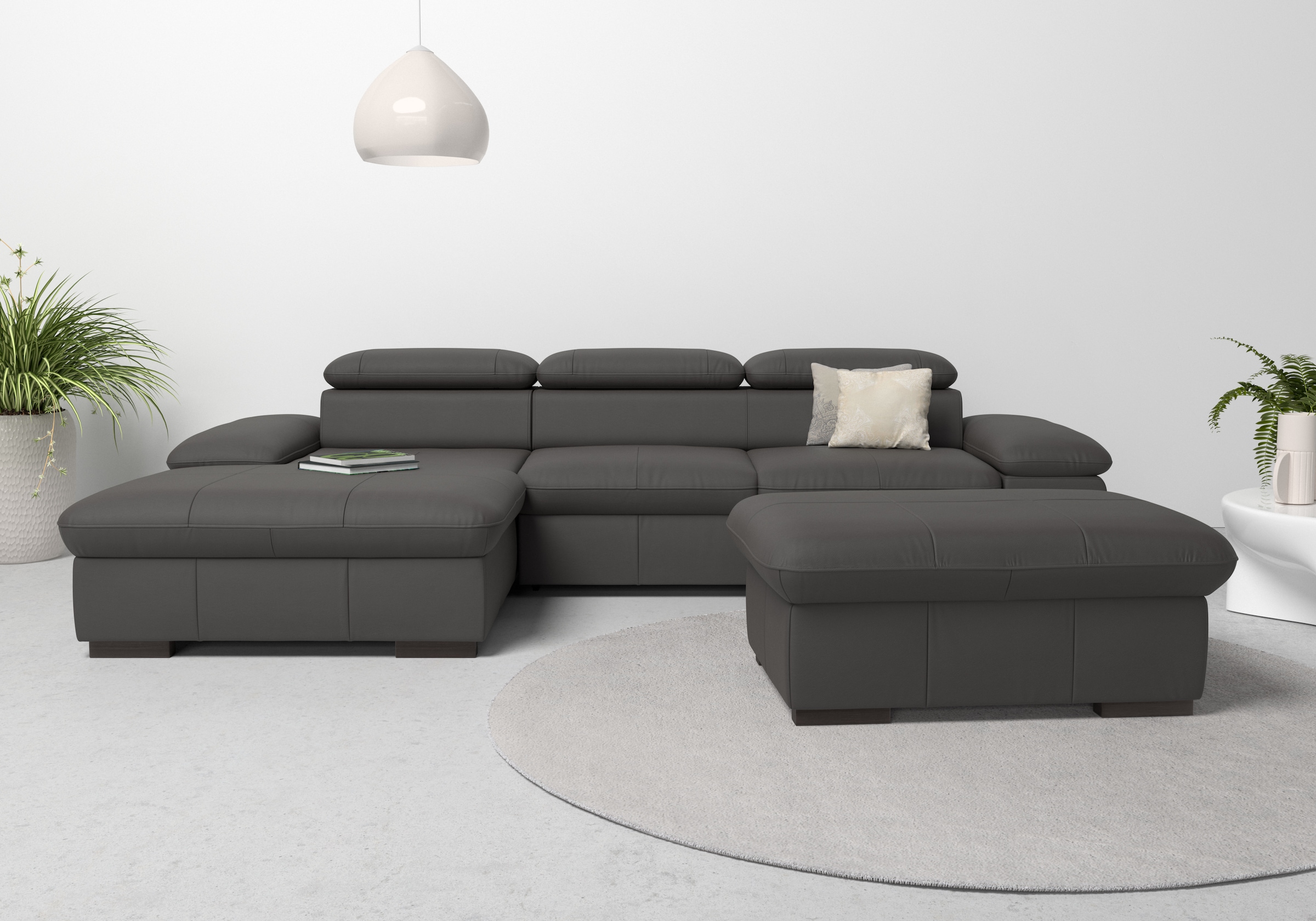 OTTO home Ecksofa "Alberto L-Form" mit Kopfteilverstellung, wahlweise mit Schlaffunktion