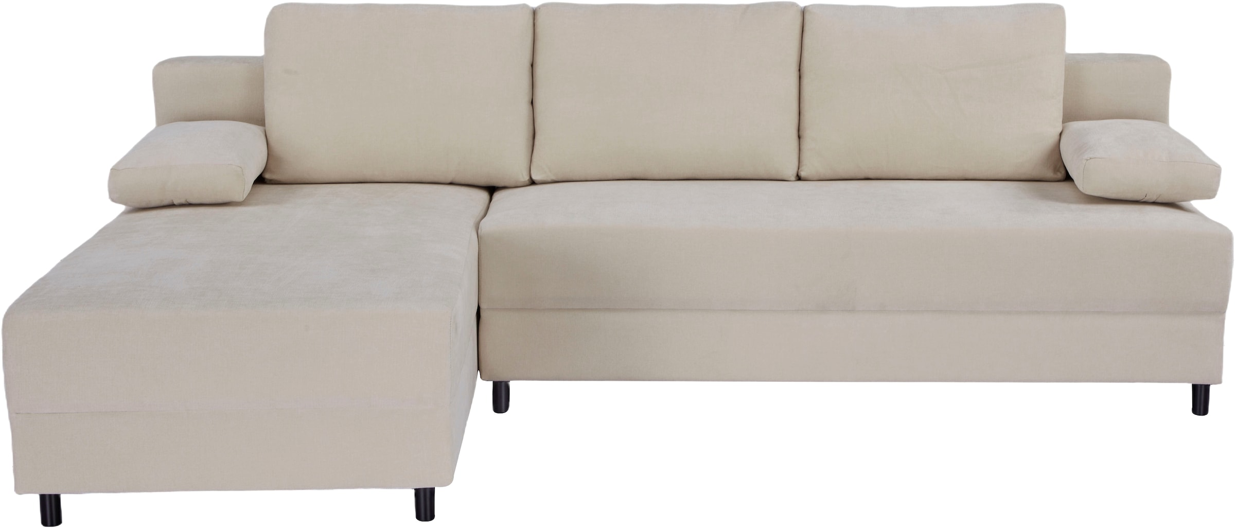 OTTO home Schlafsofa »ONNIKO Ecksofa L-Form, Breite: 240 cm, Feinstruktur-Bezug« mit Bettfunktion & Bettkasten (Liegefläche 120 cm / 240 cm)